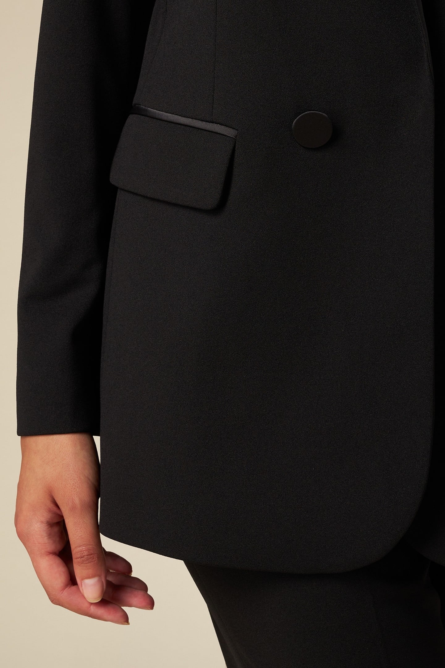 BLAZER WITH SATIN DETAILS BLACK 4