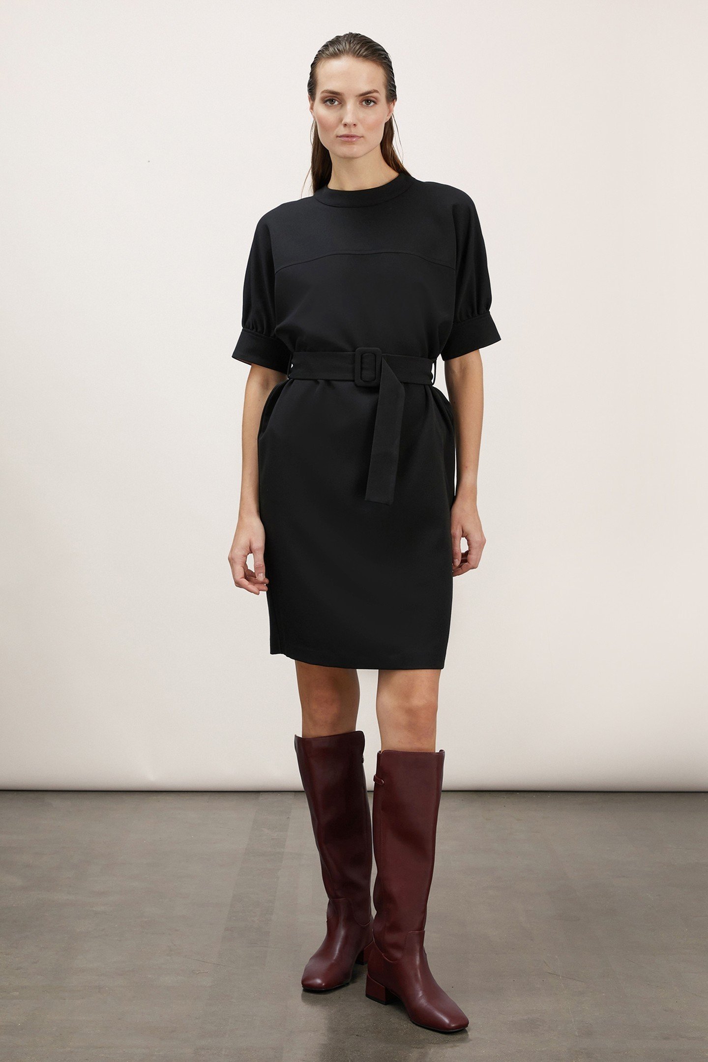 DRESS WITH BELT BLACK 1