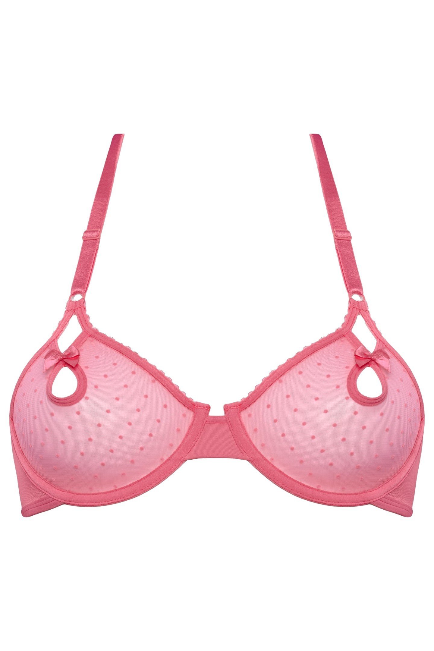 PEEKABOO BRA PLUNGE BALCONY WIRED UNPADDED PINK 3