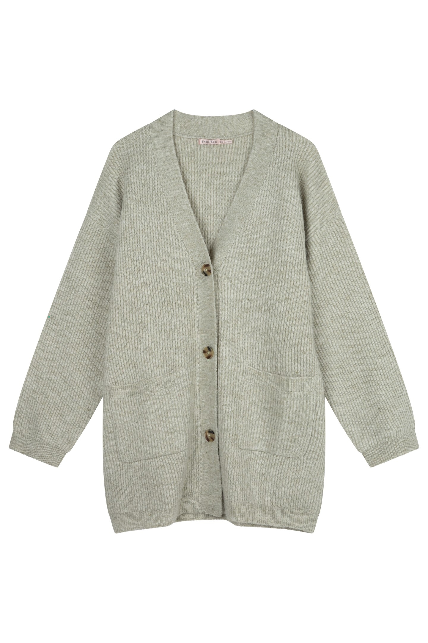 CARDIGAN MELANGE POCKETS LIGHT GREEN 3