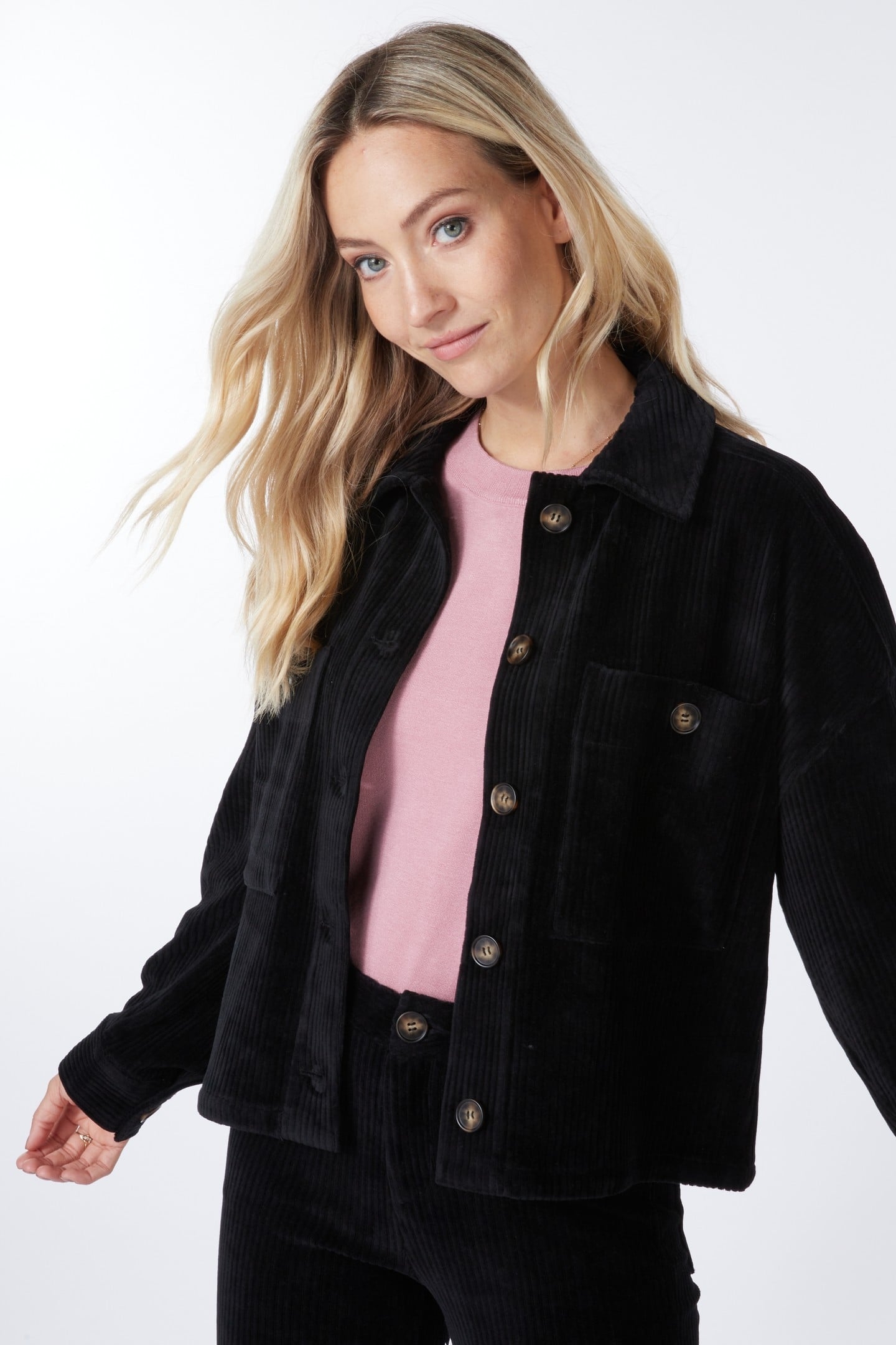 JACKET RIB CORDUROY BLACK 2