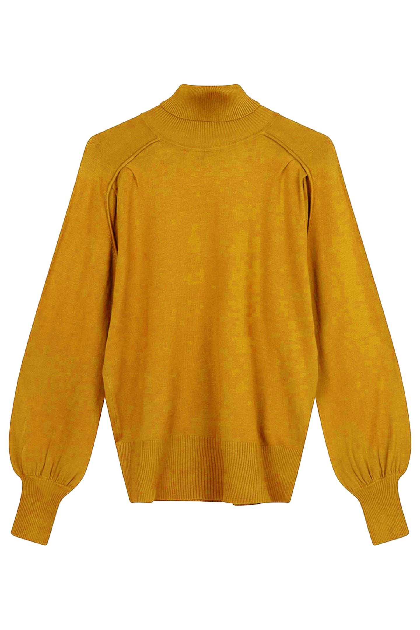 SWEATER BASIC PLEATS COL MUSTARD 1