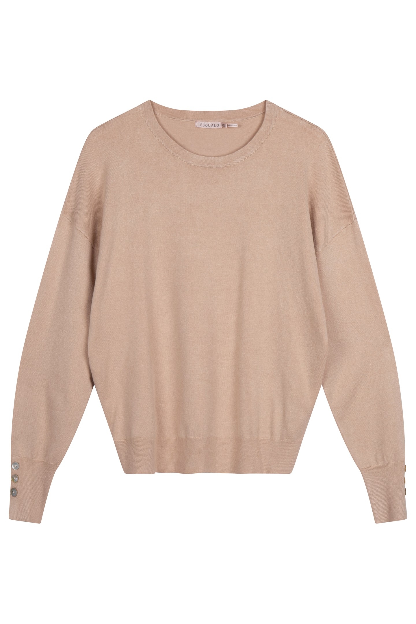 SWEATER BASIC BUTTON SLVE CUFF WARM SAND 3