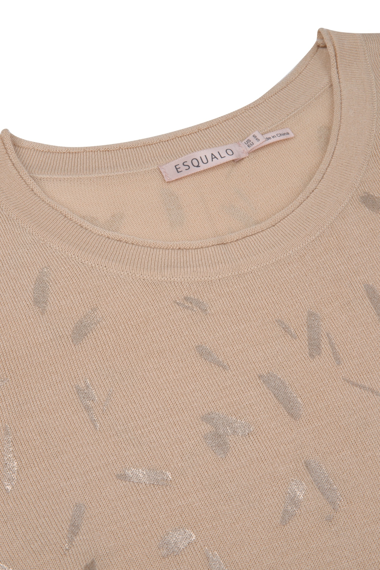 SWEATER FOIL PRINT L/SLV WARM SAND 5