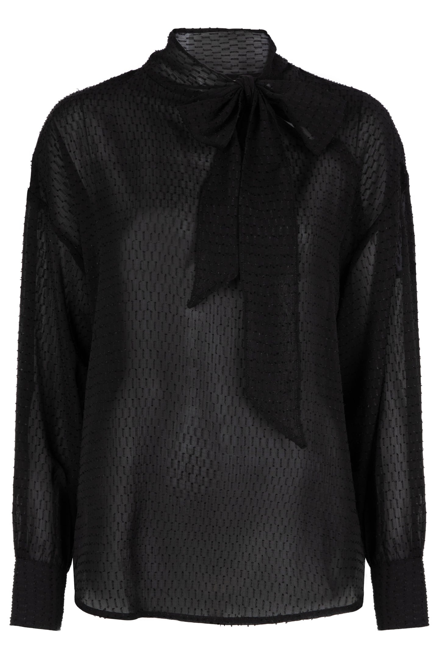 BLOUSE NECK BOW BLACK 1