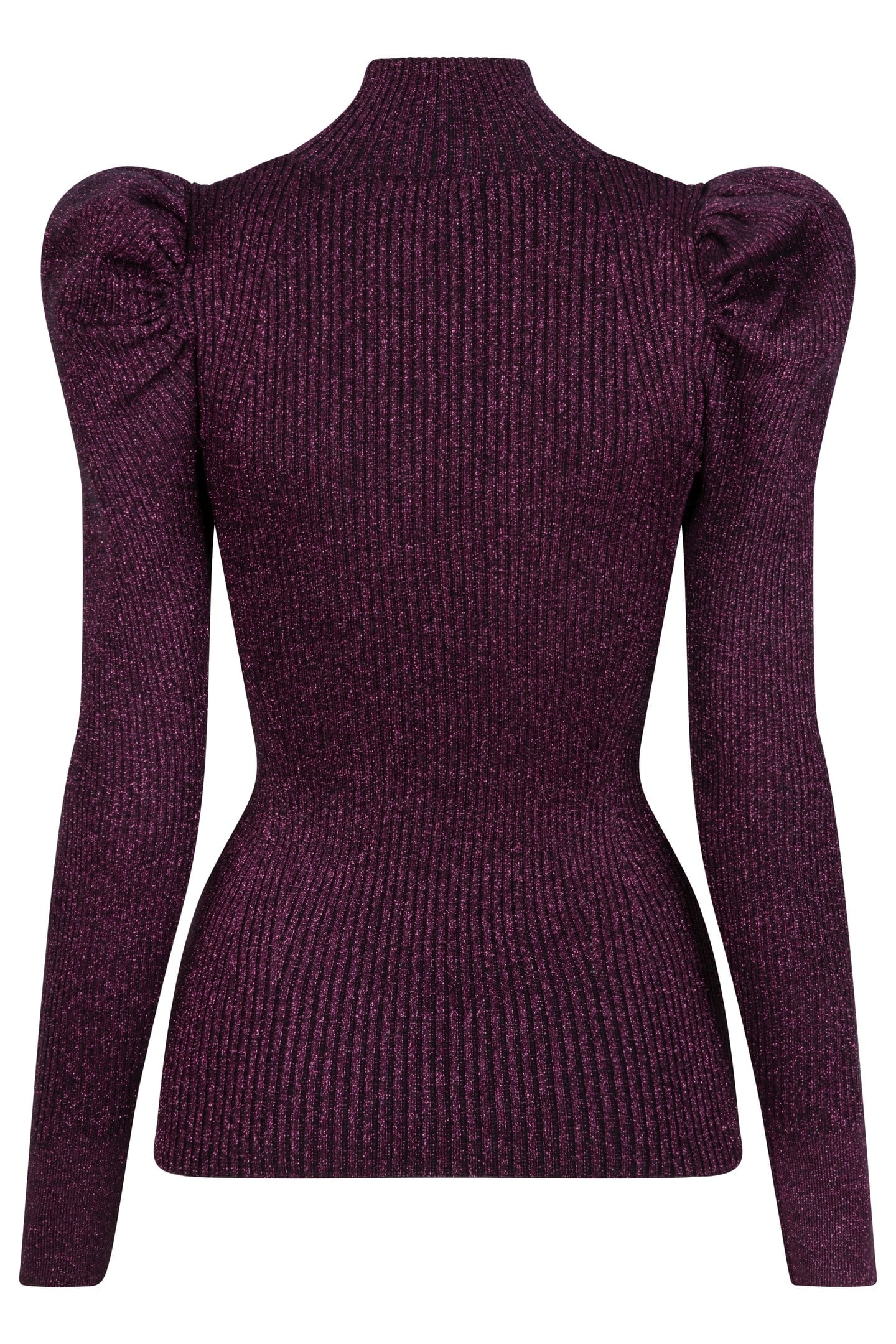 SWEATER MOCK NECK LUREX BLACK / PINK 2