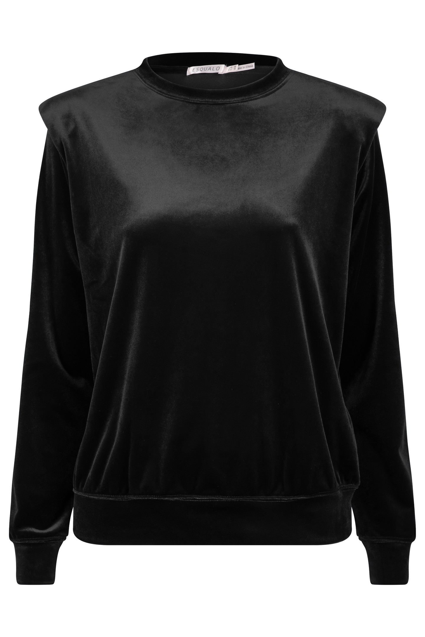 SWEATER SHOULDER DETAILS VELOURS BLACK 1