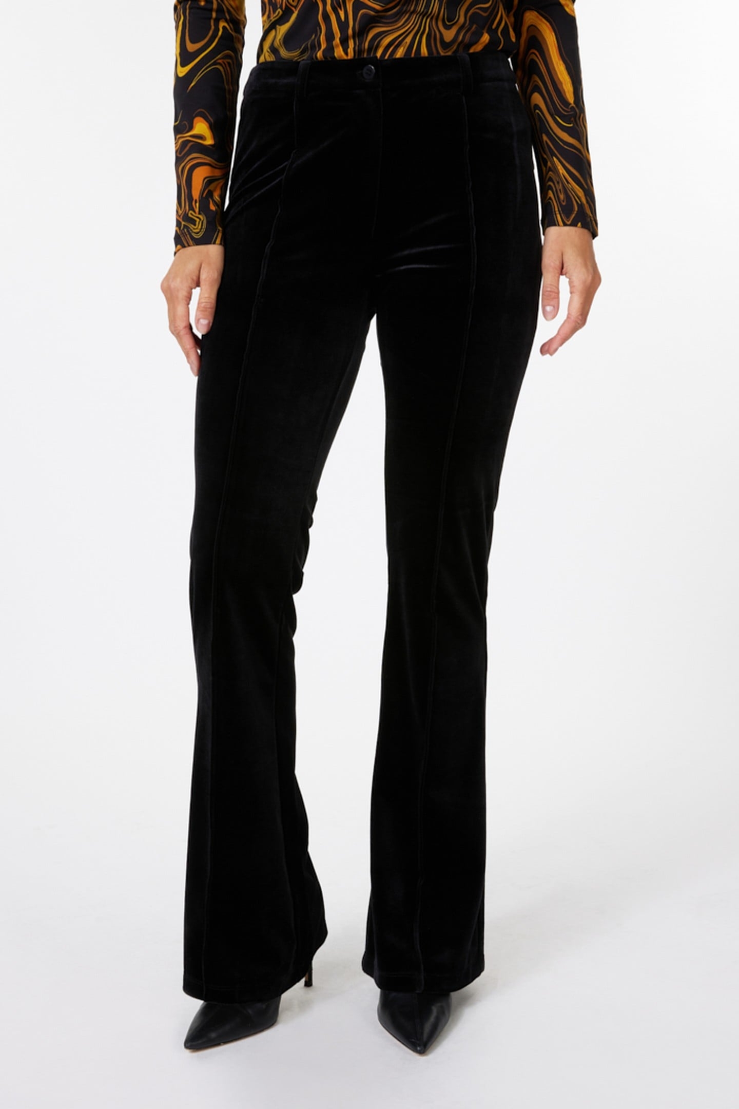 TROUSERS FLAIR VELOURS BLACK 1