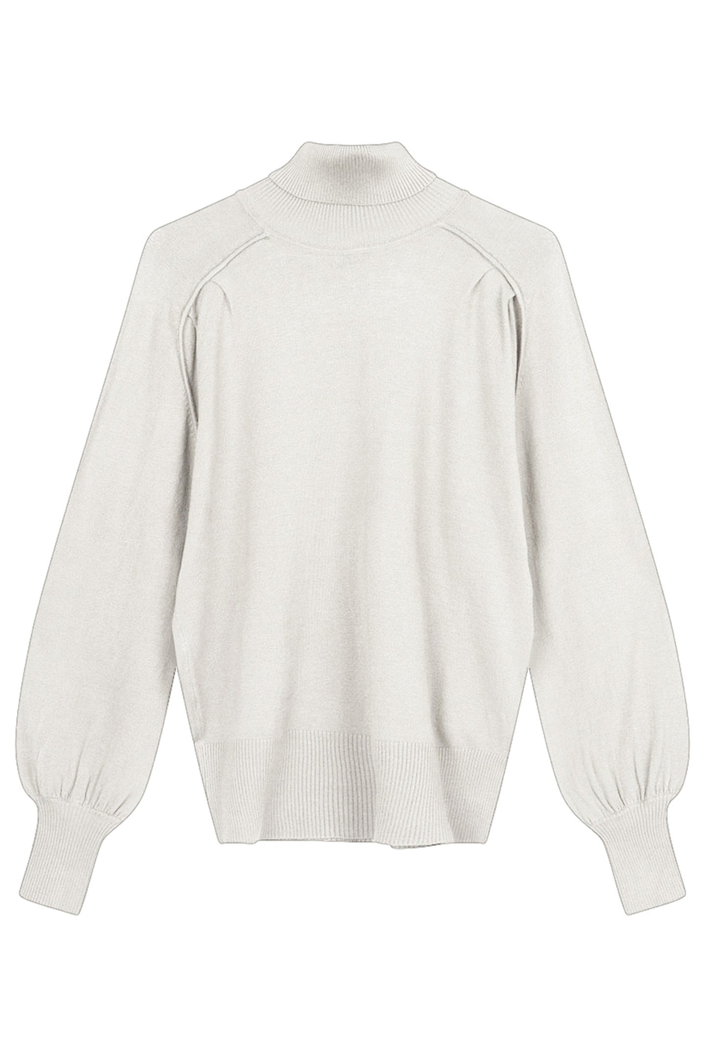 SWEATER BASIC PLEATS COL OFF WHITE 1