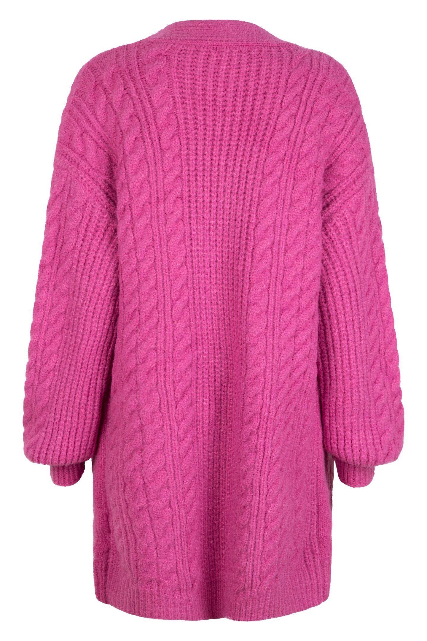 CARDIGAN CABLE KNIT POCKETS PINK 6