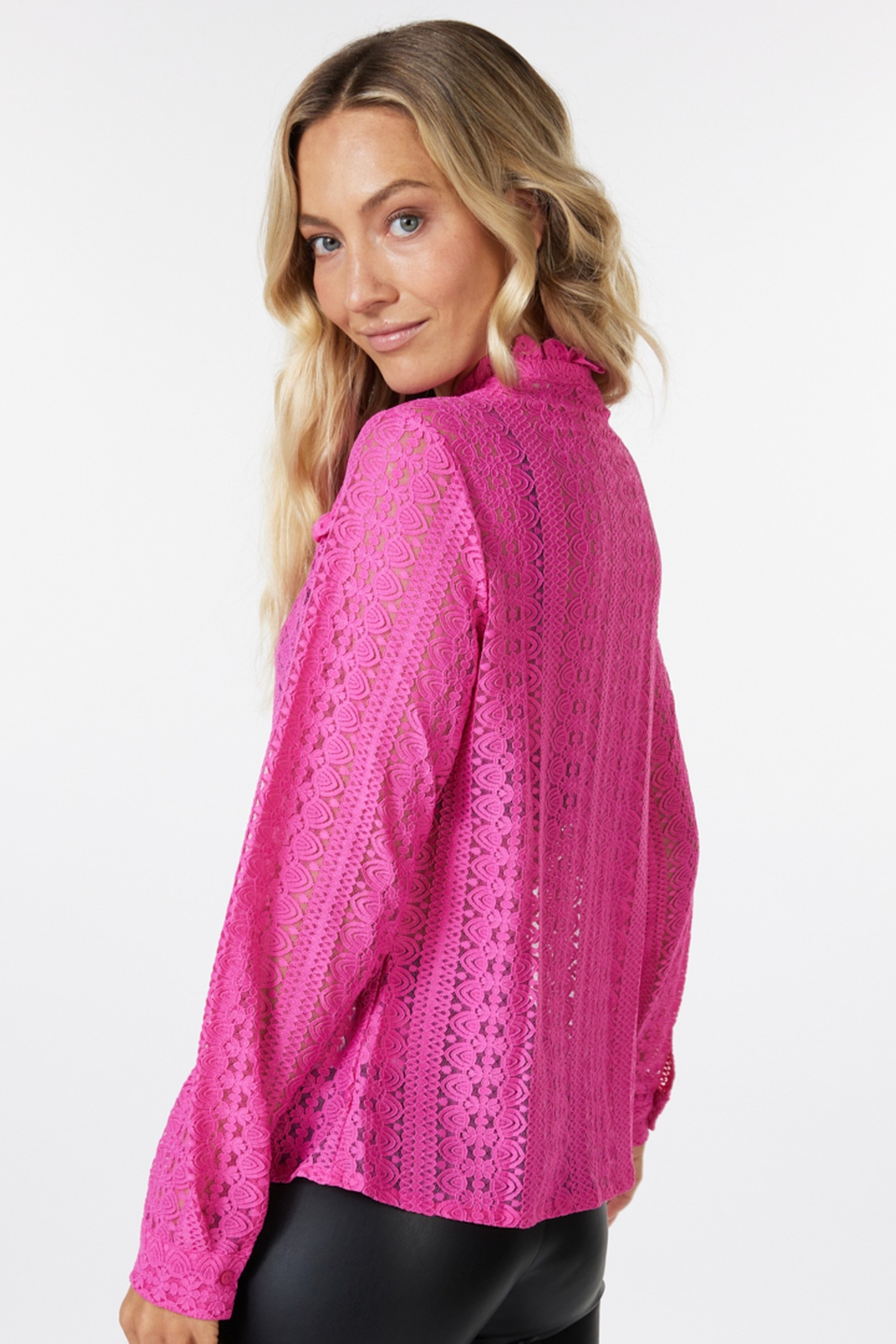 BLOUSE LACE RUFFLES PINK 4