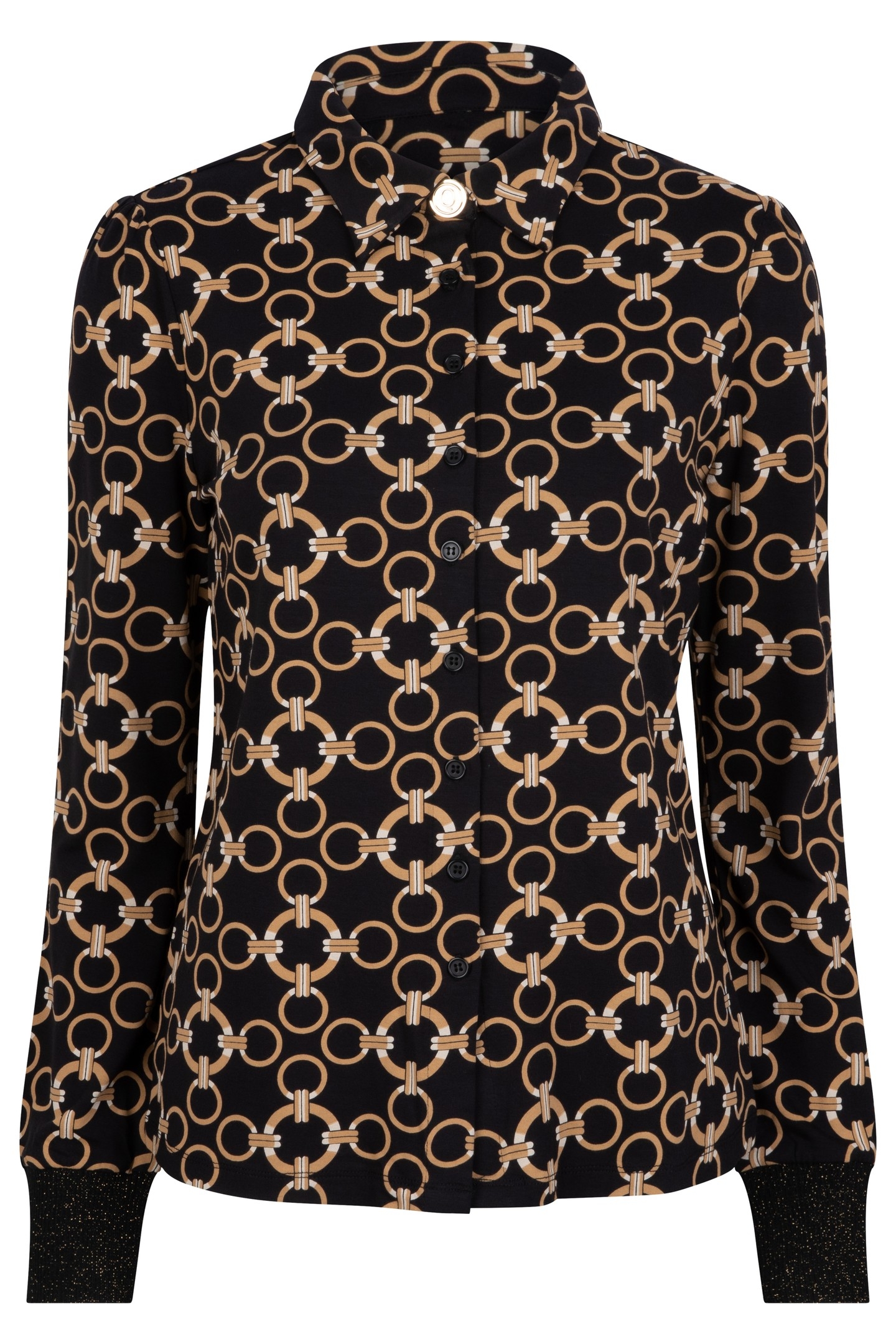 BLOUSE RIBBED CUFFS CHAIN PRINT PRINT 5