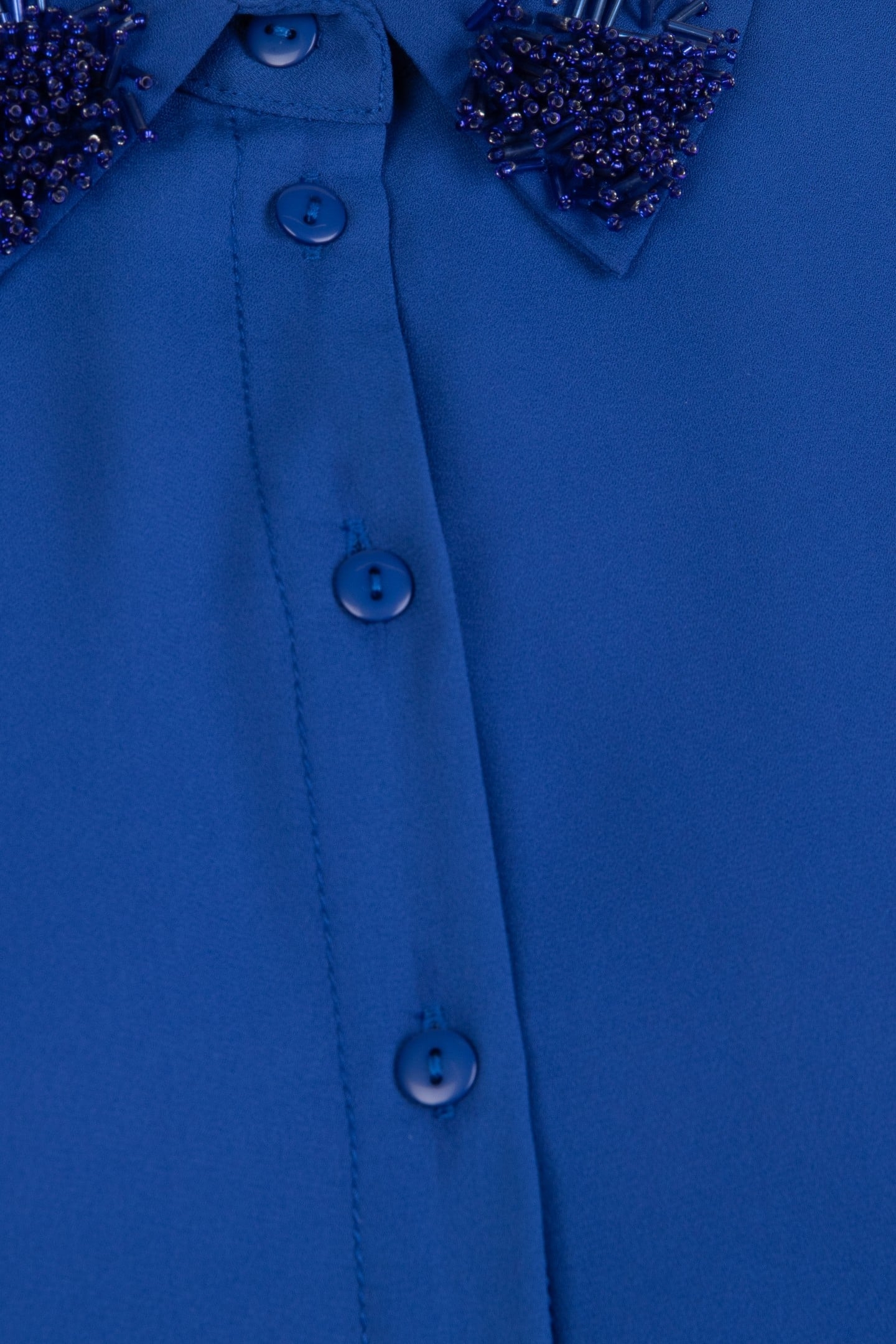 BLOUSE PUFF SLEEVE SEQUINS COLLAR BLUE 3