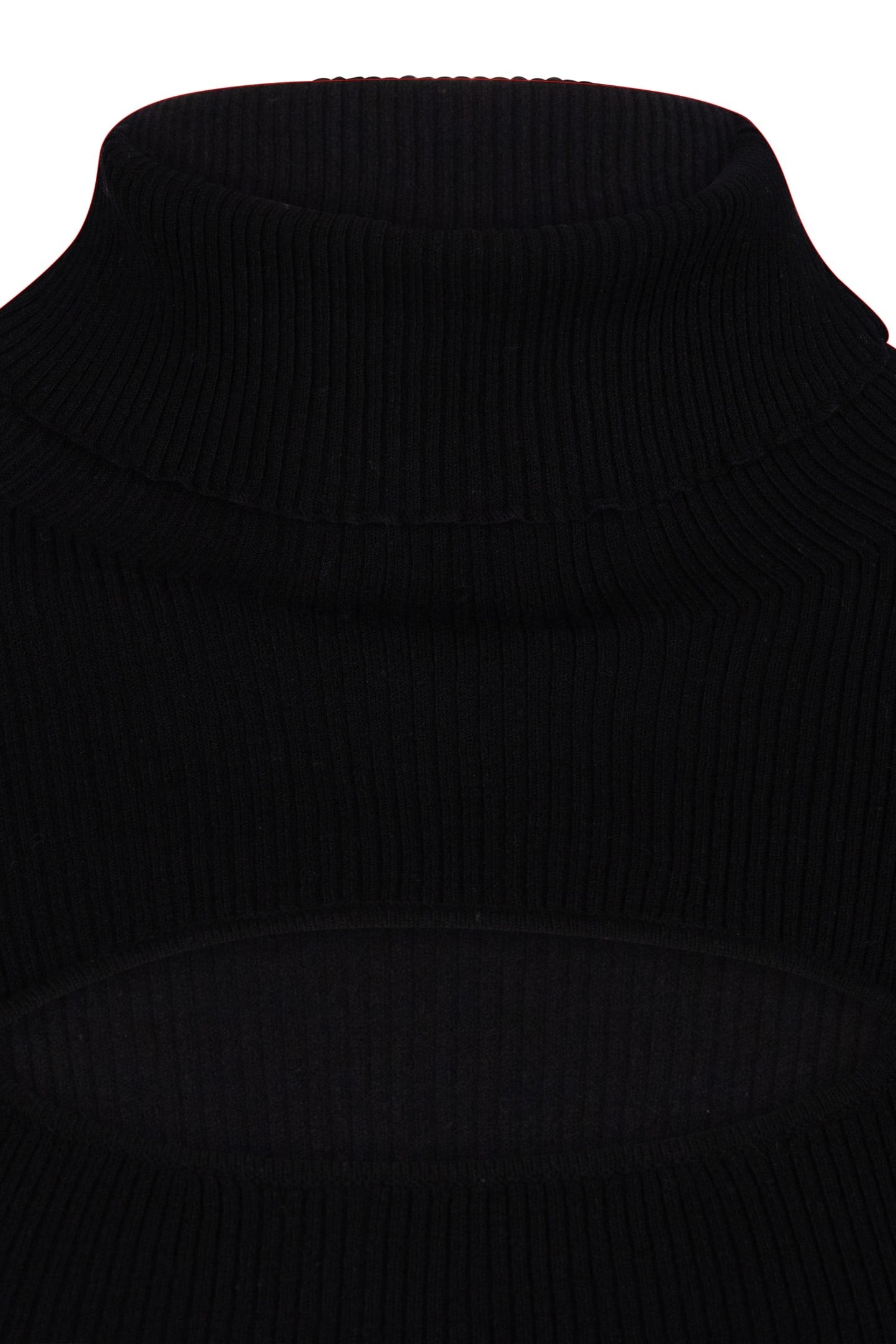 TOP SHORT SLVE OPEN RIB COL BLACK 8