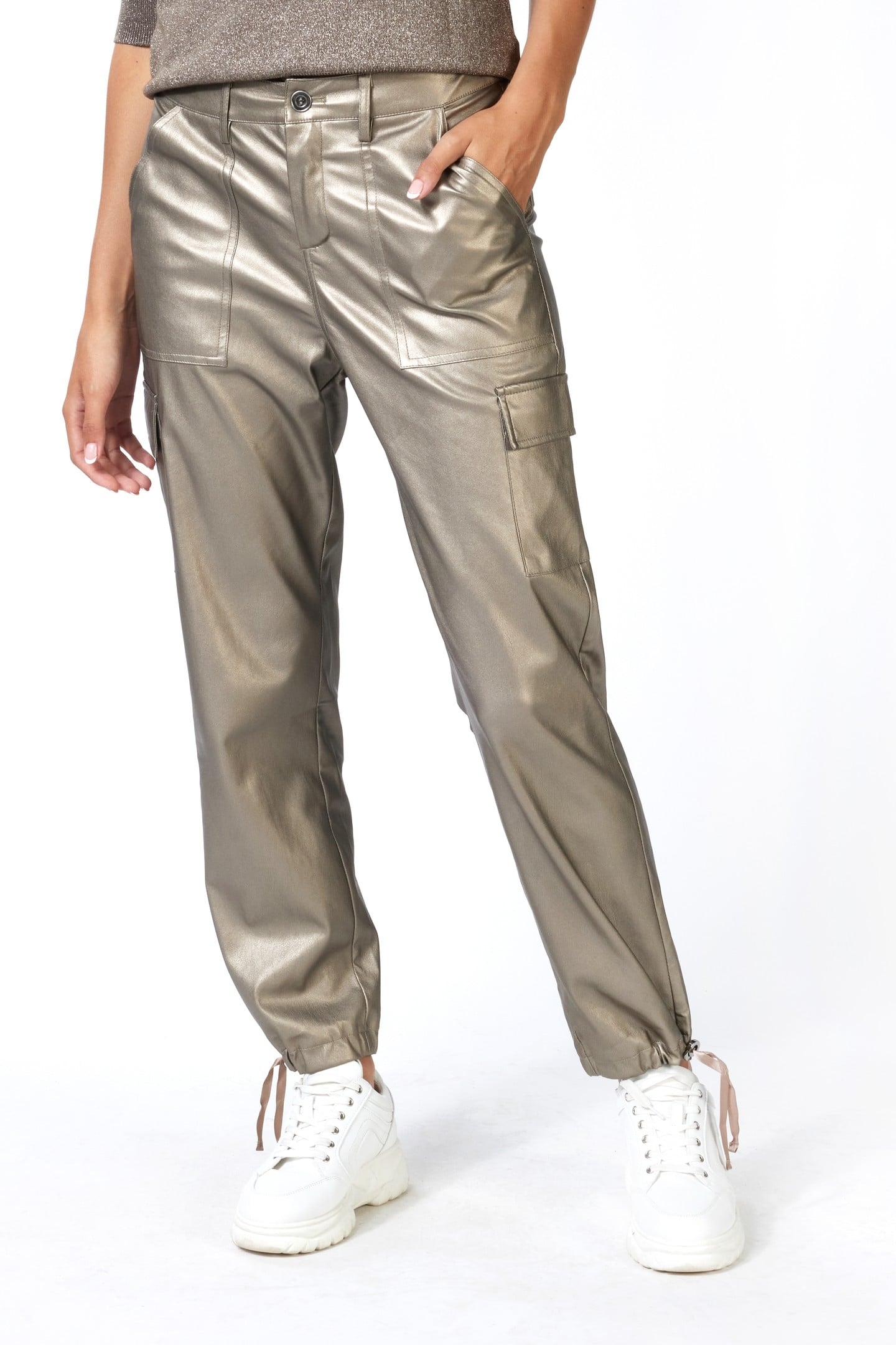 TROUSERS CARGO PU SOFT GOLD 3