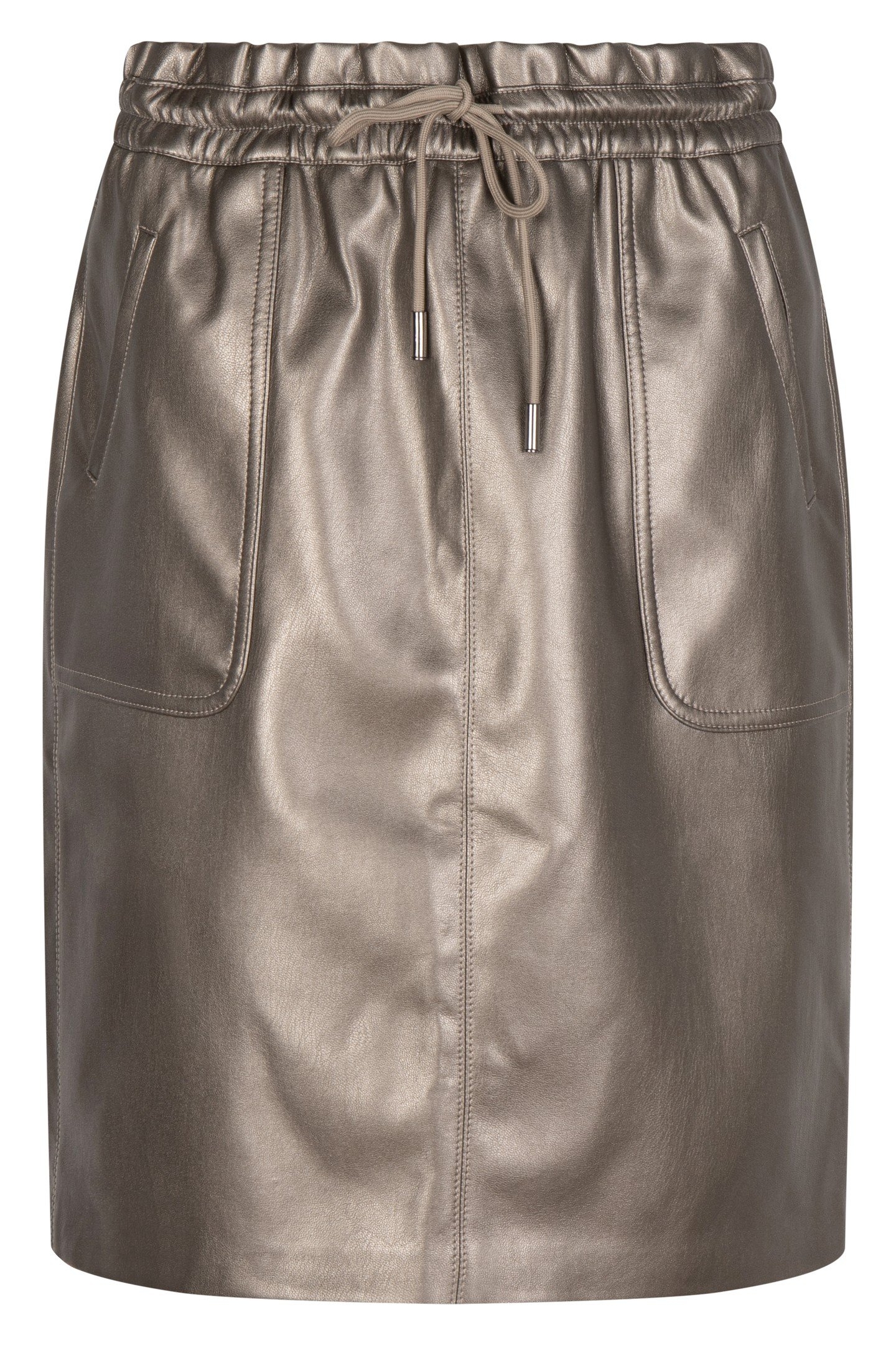 SKIRT ELASTIC WAISTBAND PU SOFT GOLD 4