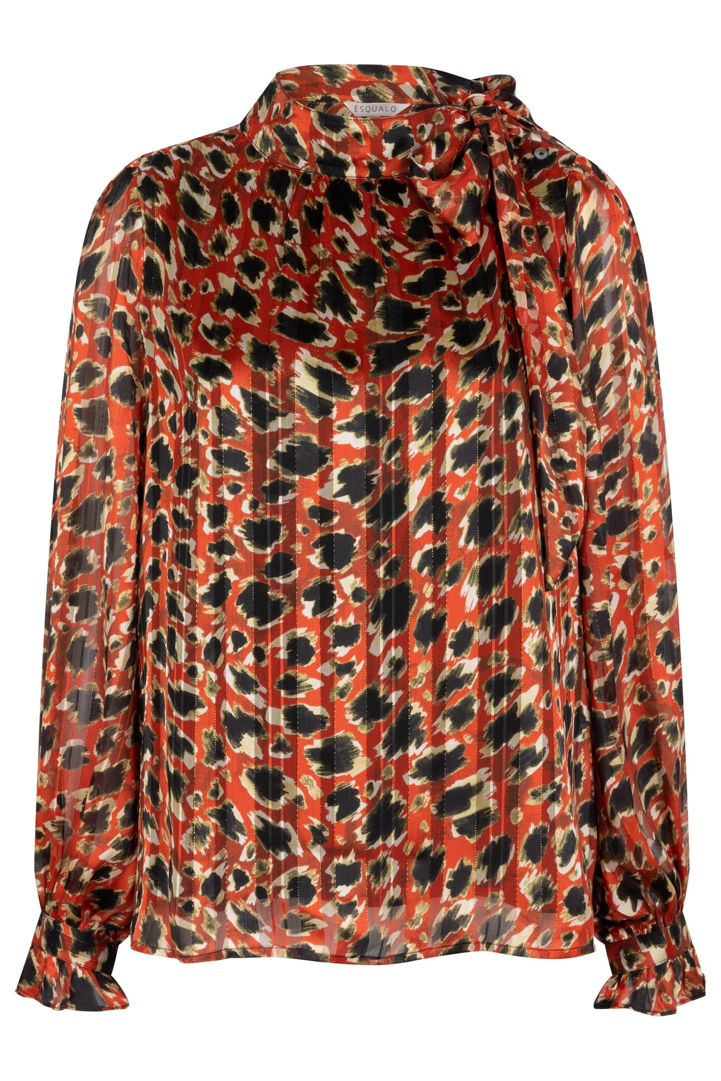 BLOUSE SHAWL COLLAR LEOPARD SKINS PRINT 4