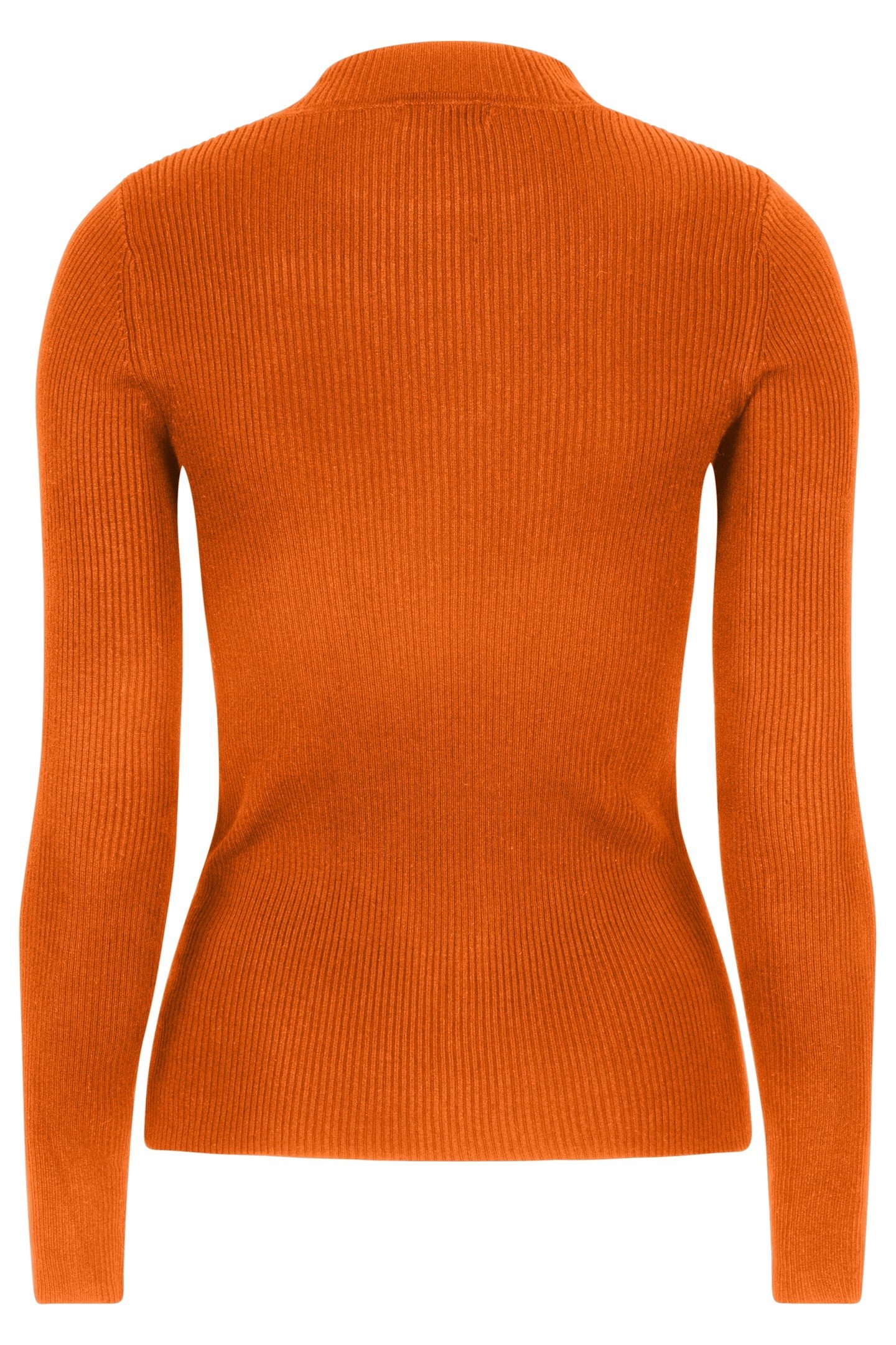 SWEATER TOP FANCY RIB BASIC KNIT PUMPKIN 2