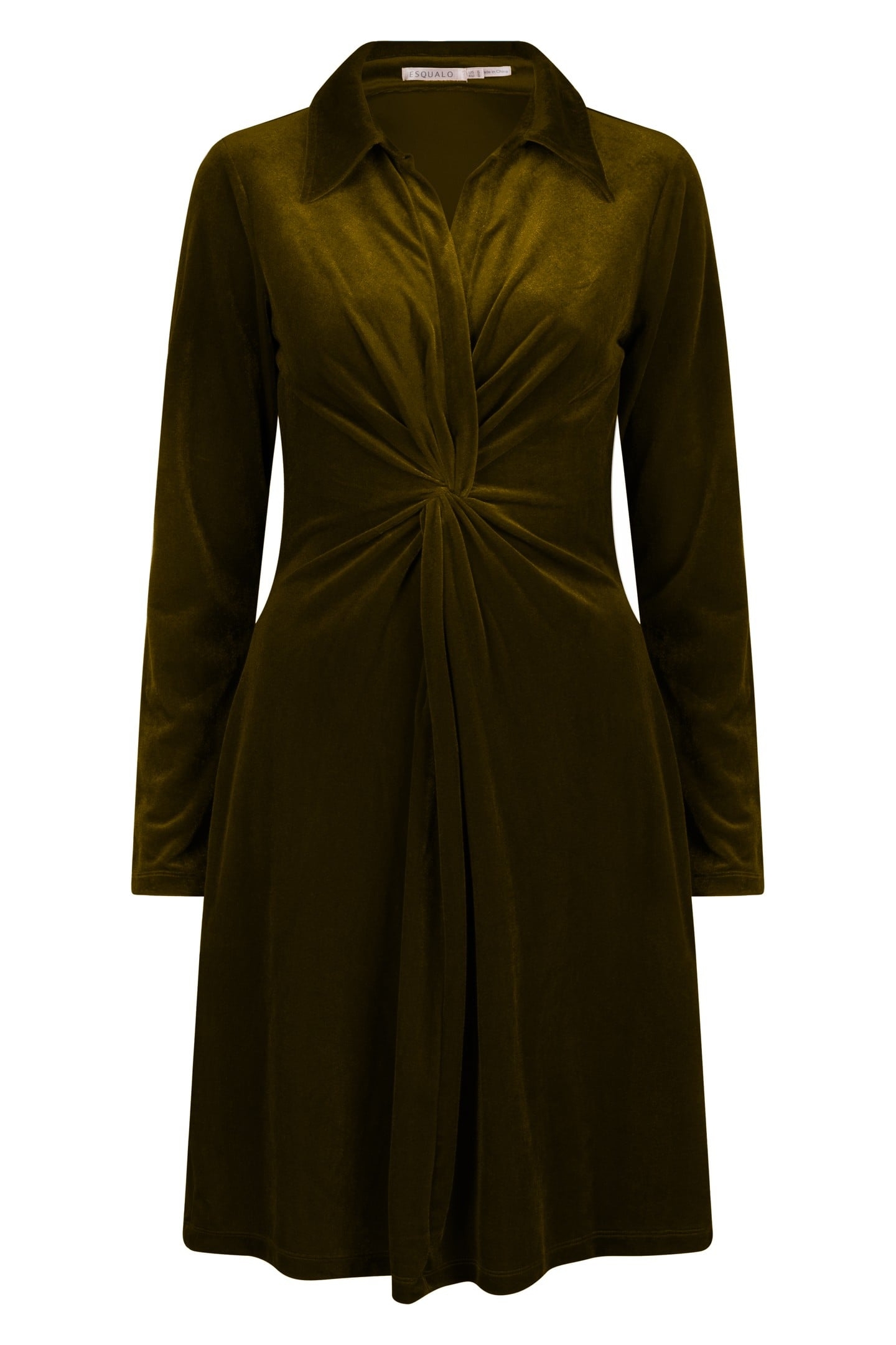 DRESS WRAP VELOURS WARM OLIVE 1