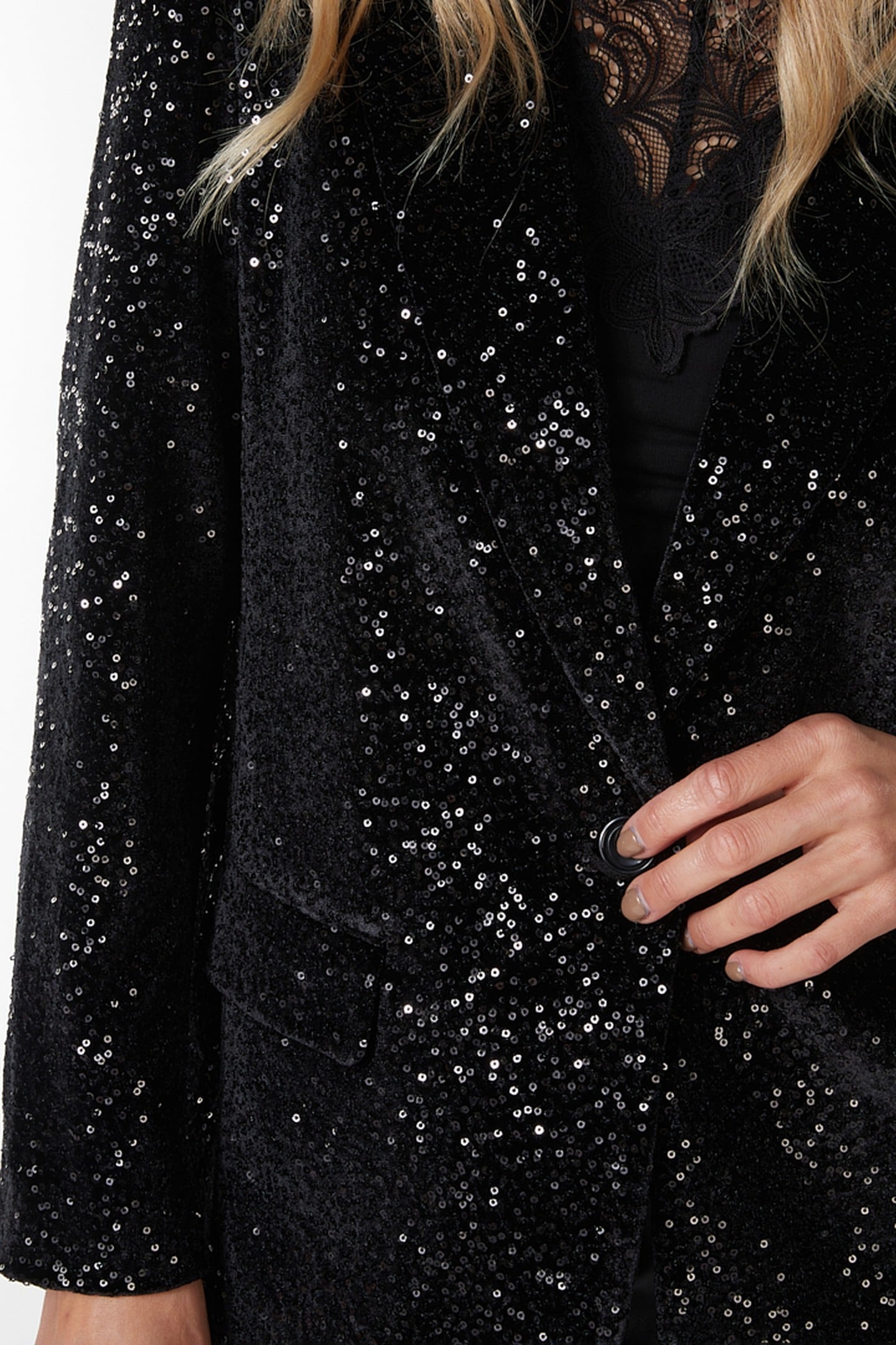 BLAZER VELVET SEQUINS BLACK 6