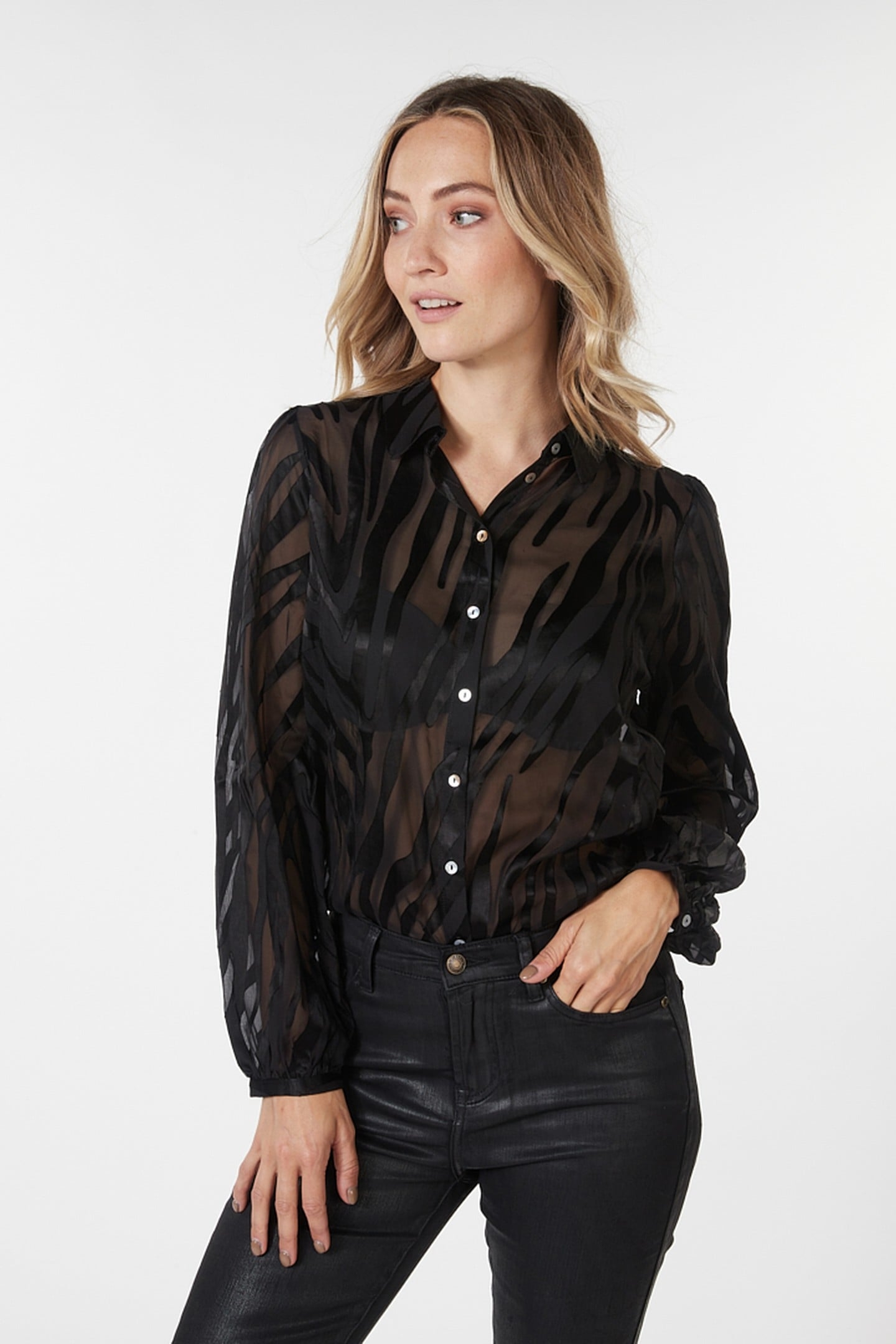 BLOUSE JACQUARD BLACK 1