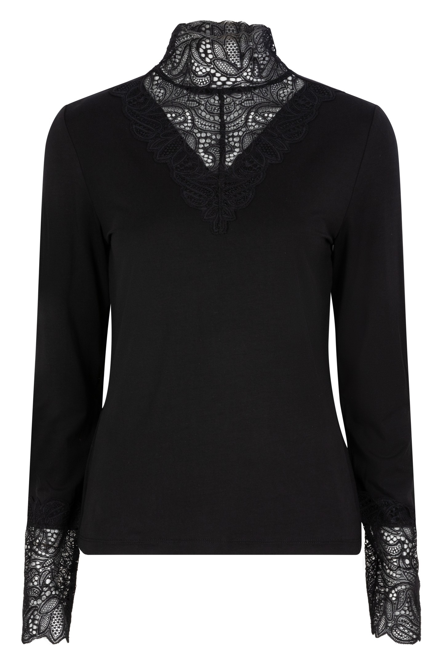 T-SHIRT COL LACE BLACK 5