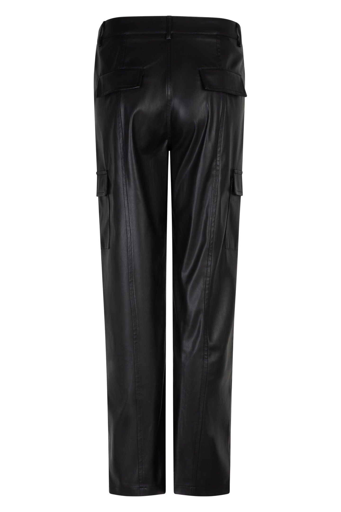 TROUSERS CARGO VEGAN LEATHER BLACK 5