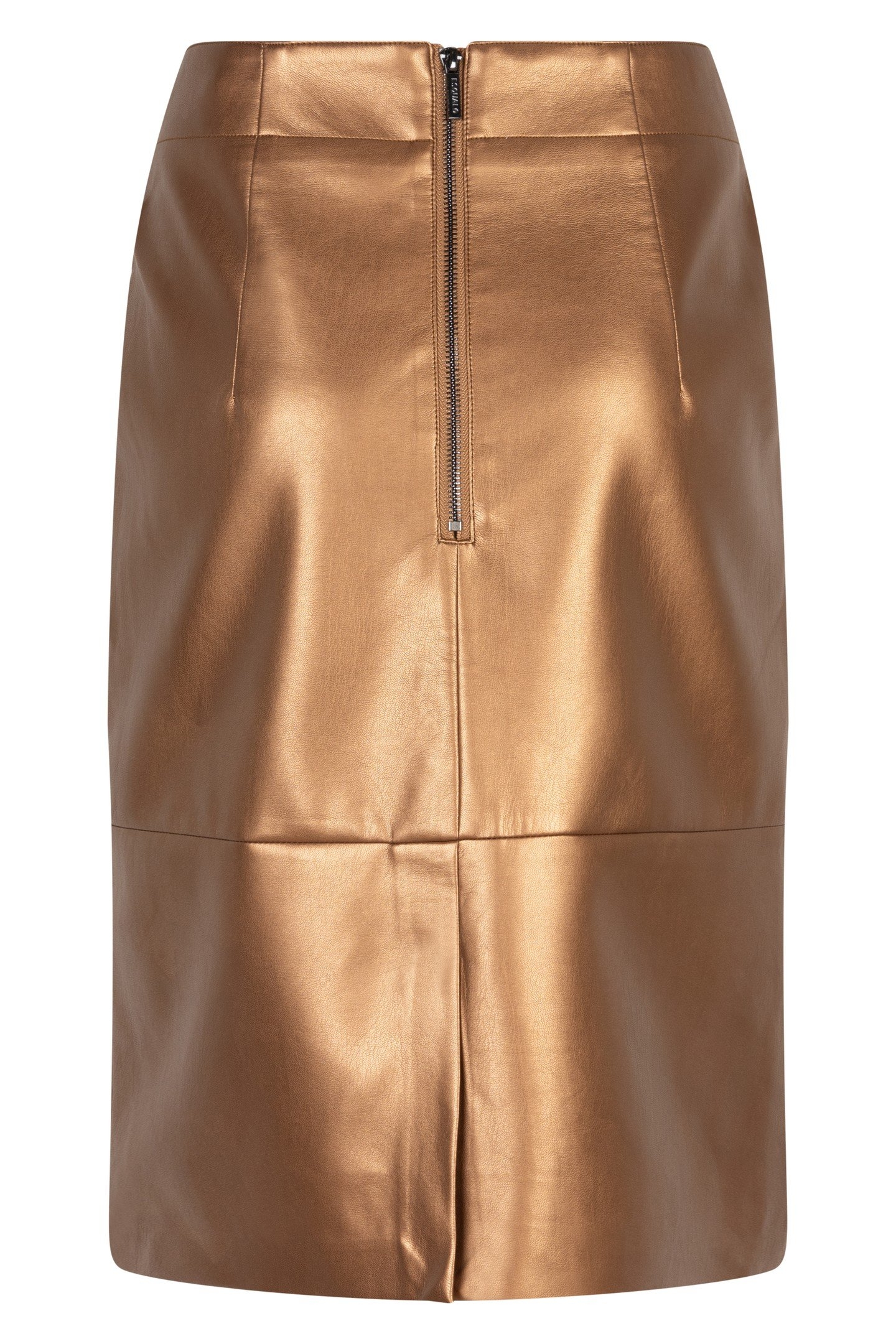 SKIRT PENCIL VEGAN LEATHER BRANDY 5