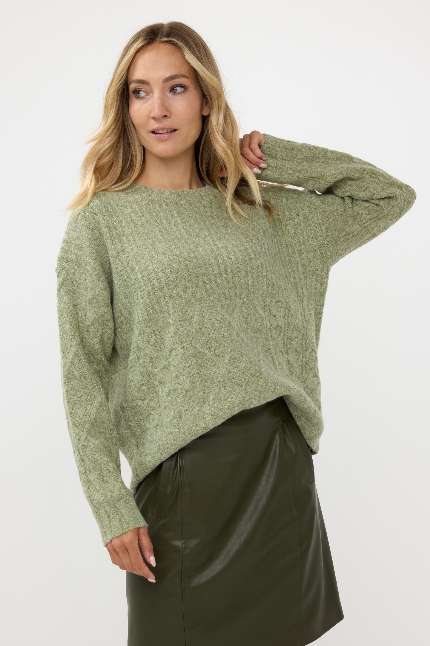 SWEATER MELANGE MOSS GREEN 2