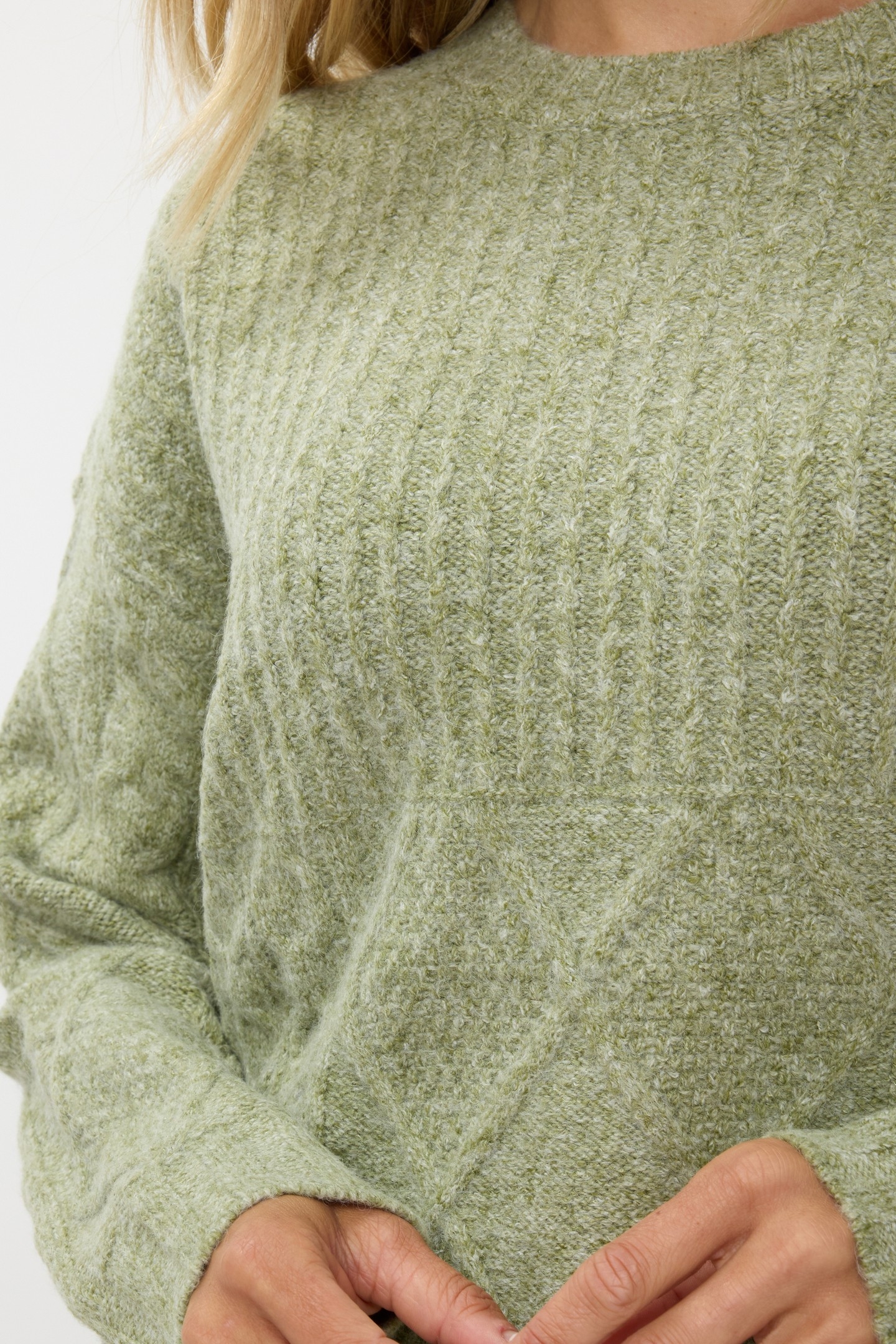 SWEATER MELANGE MOSS GREEN 8
