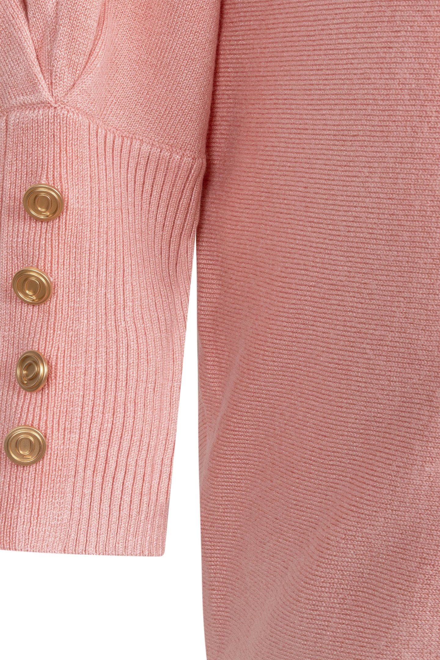 SWEATER BATWING BUTTONED CUFF BASIC KNIT BLUSH 6