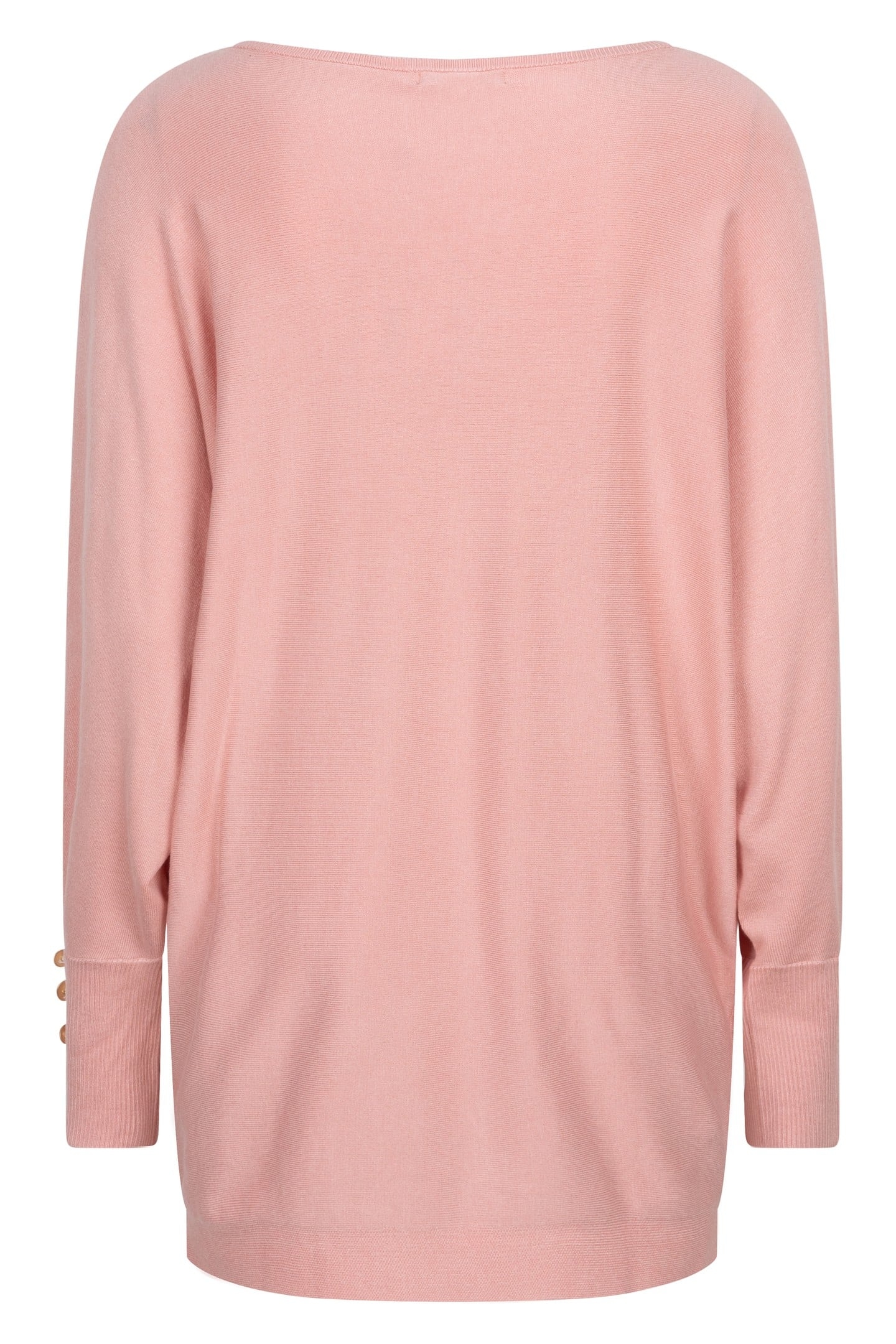 SWEATER BATWING BUTTONED CUFF BASIC KNIT BLUSH 5