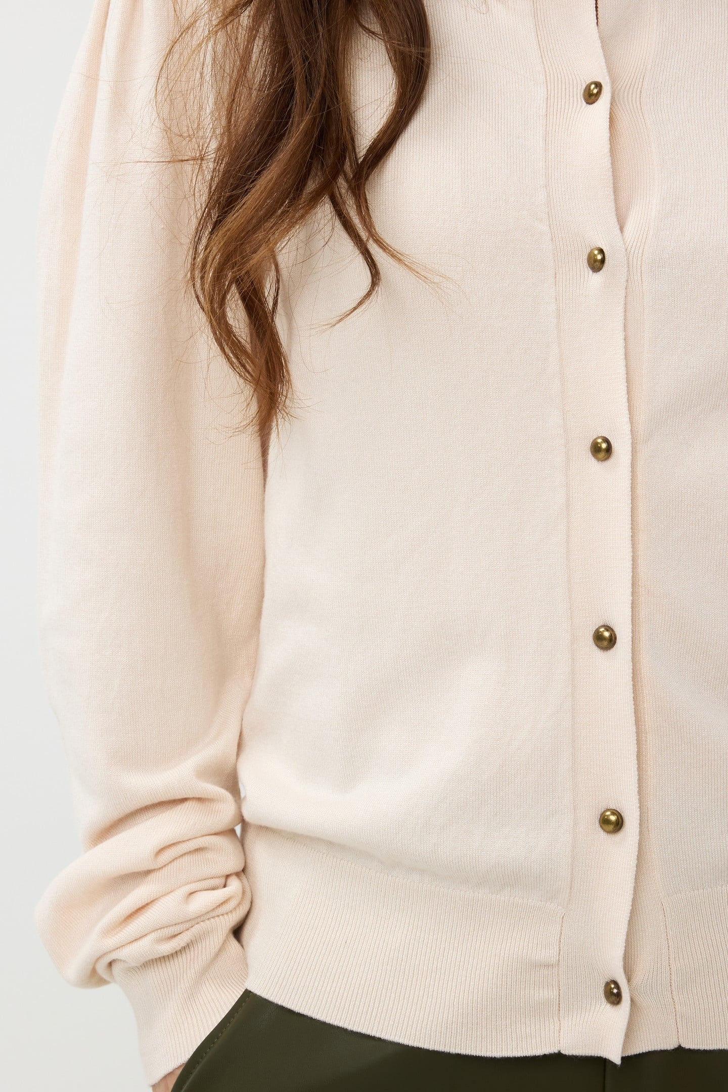 CARDIGAN PUFF SLVE BASIC KNIT BEIGE 7