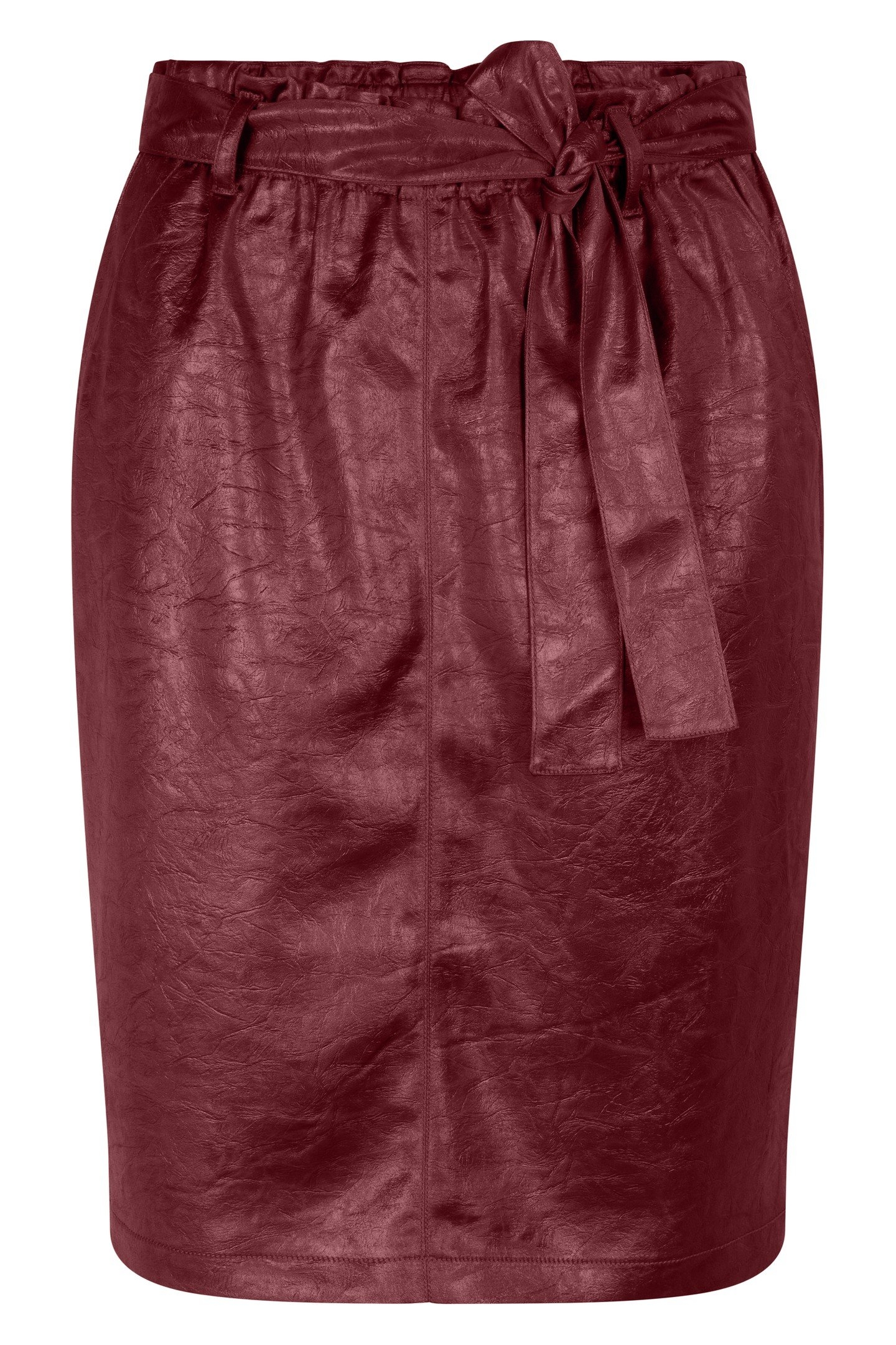 SKIRT BELT METALLIC CRINKLE WINE RED 1
