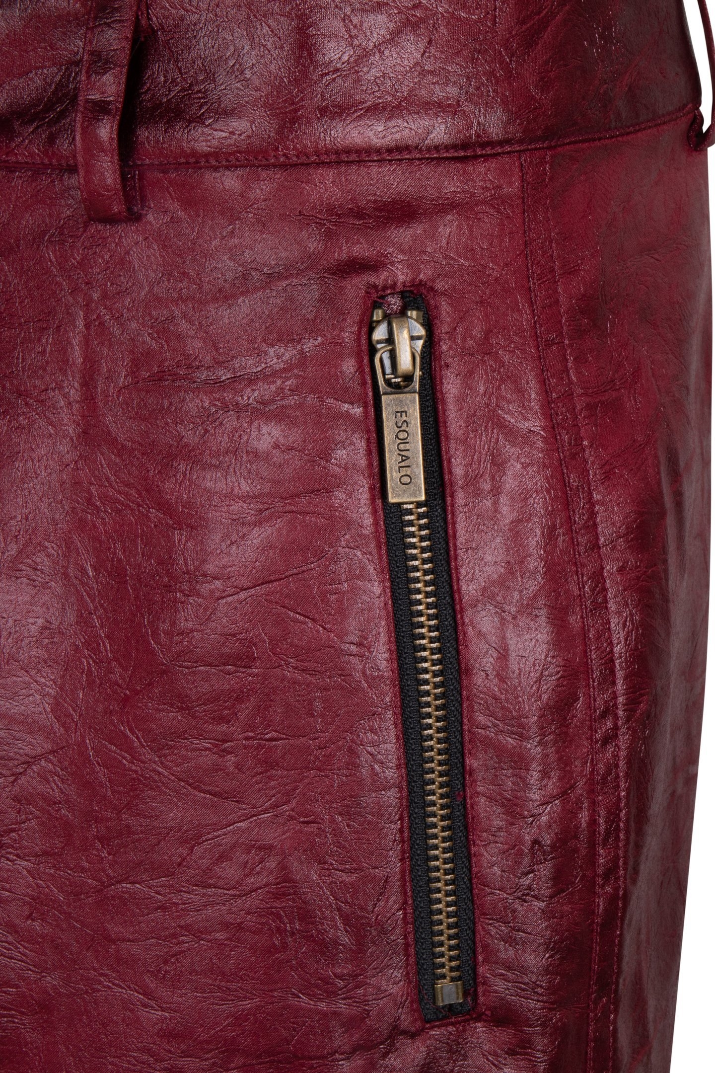 SKIRT ZIPPER METALLIC CRINKLE WINE RED 8