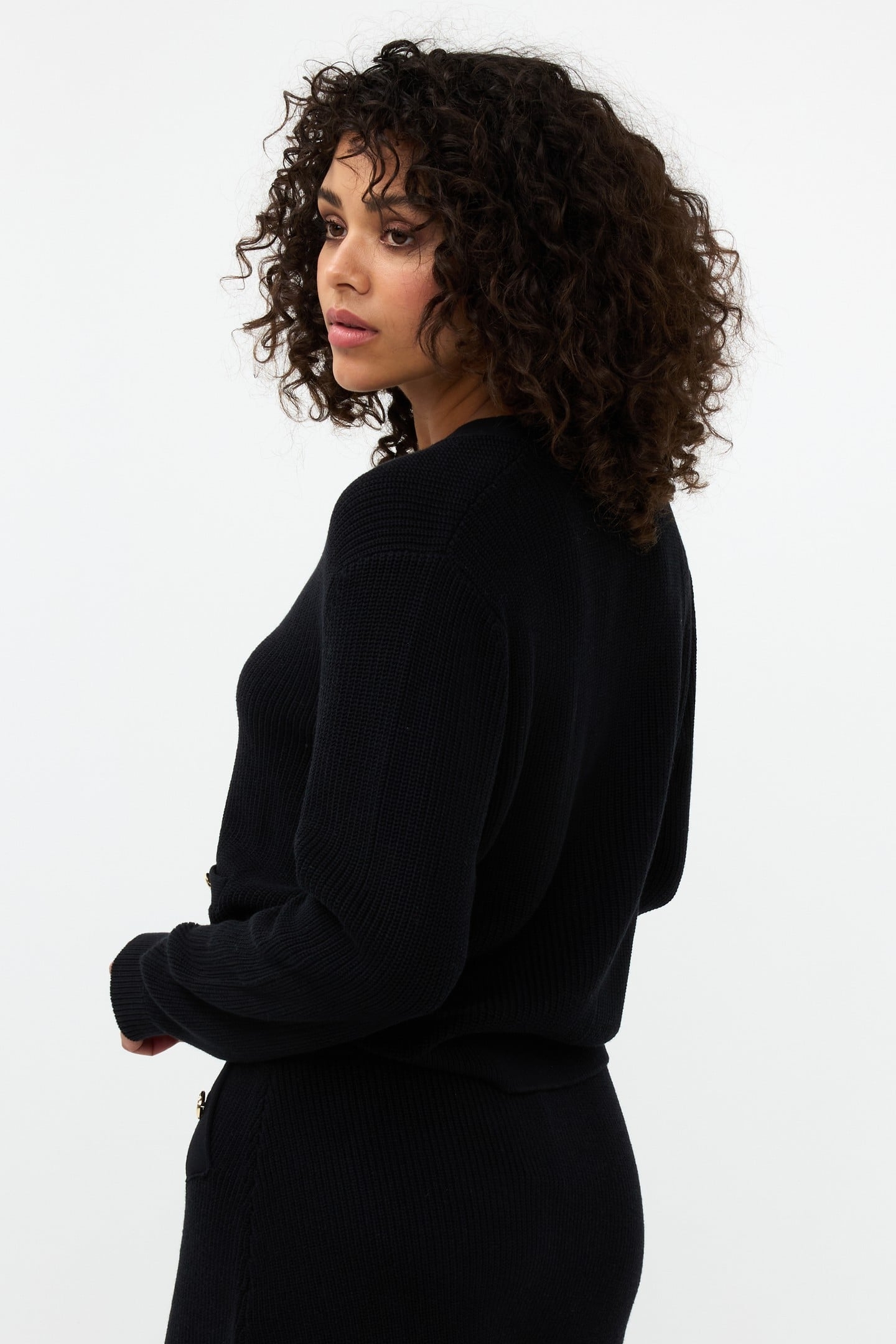 CARDIGAN V-NECK BUTTONED BLACK 4