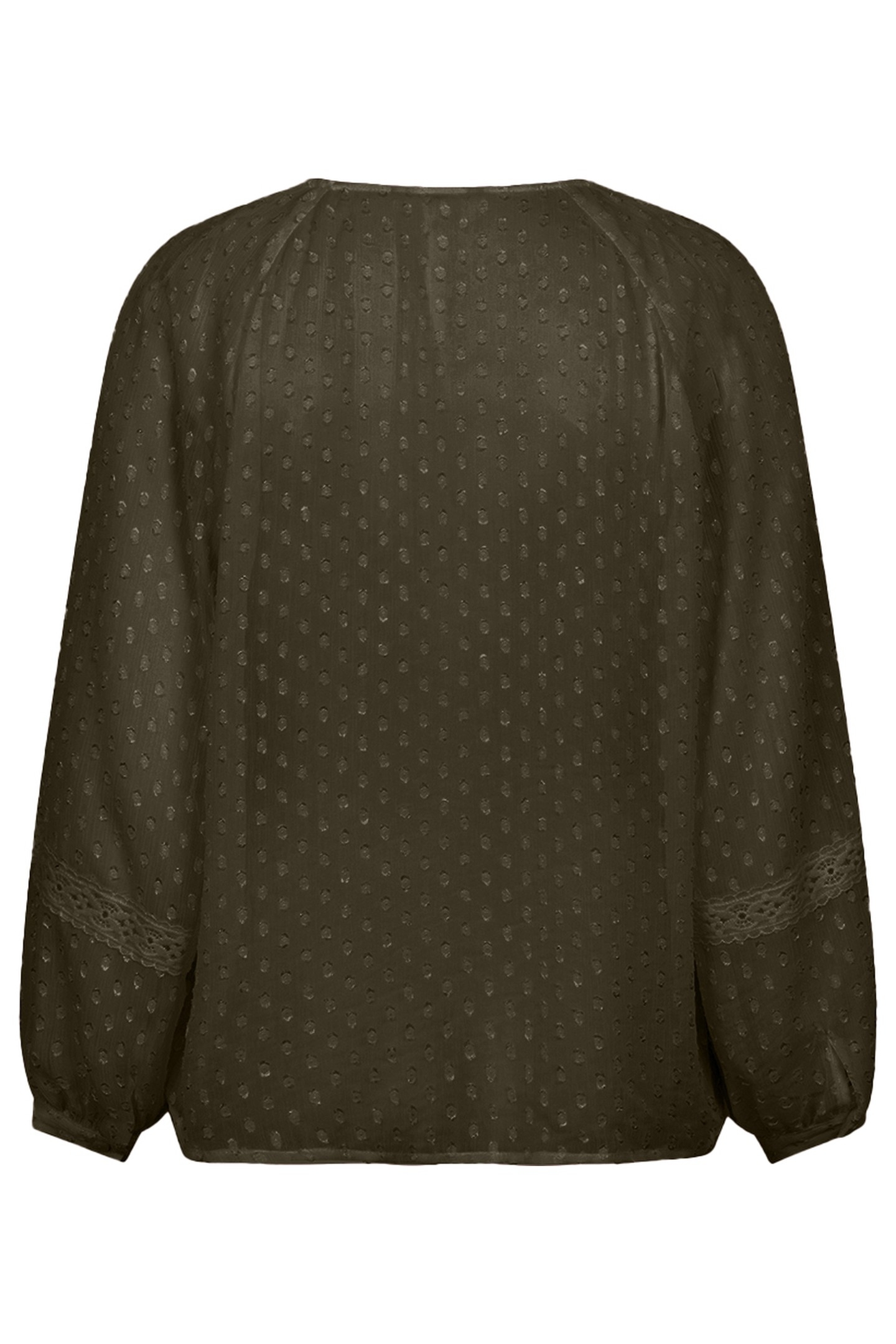 BLOUSE PLUMETIS EMBROIDERY TAPE GREEN 2