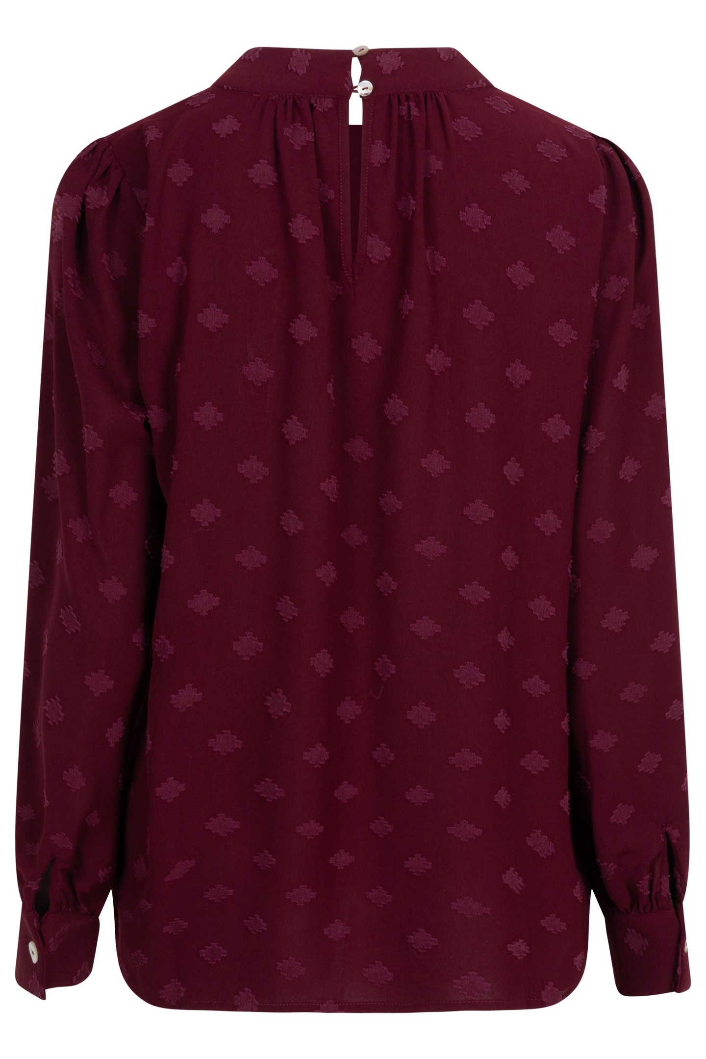 BLOUSE HIGH COLLAR PLUMETIS WINE RED 5