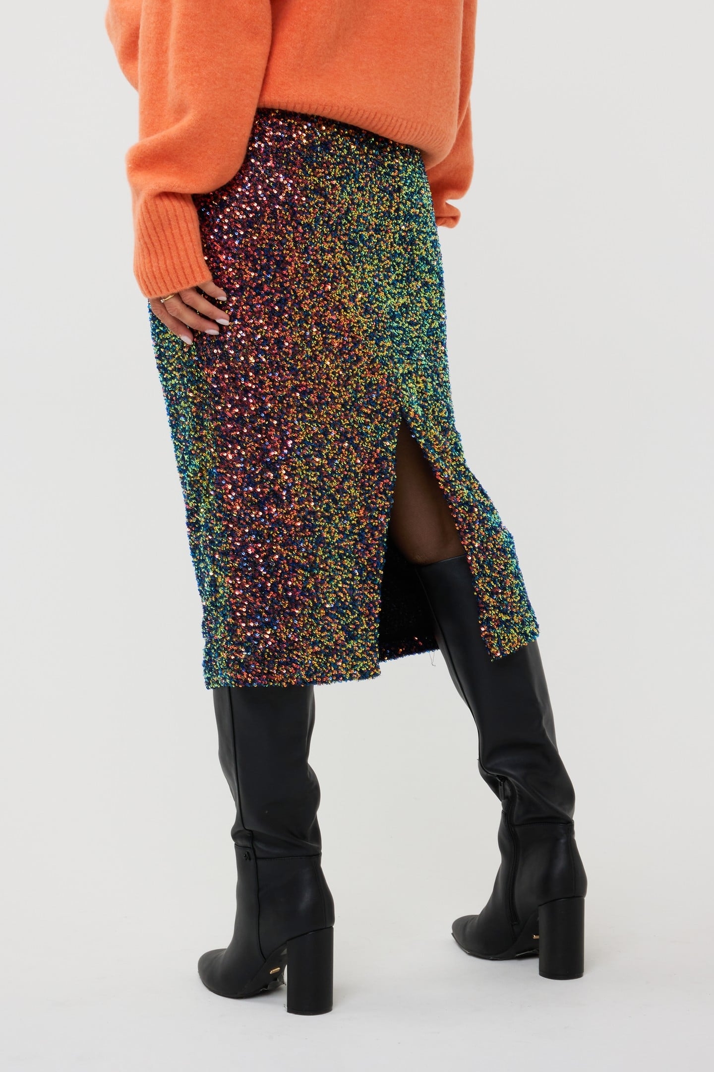 SKIRT LONG SEQUINS MULTI COLOR 3