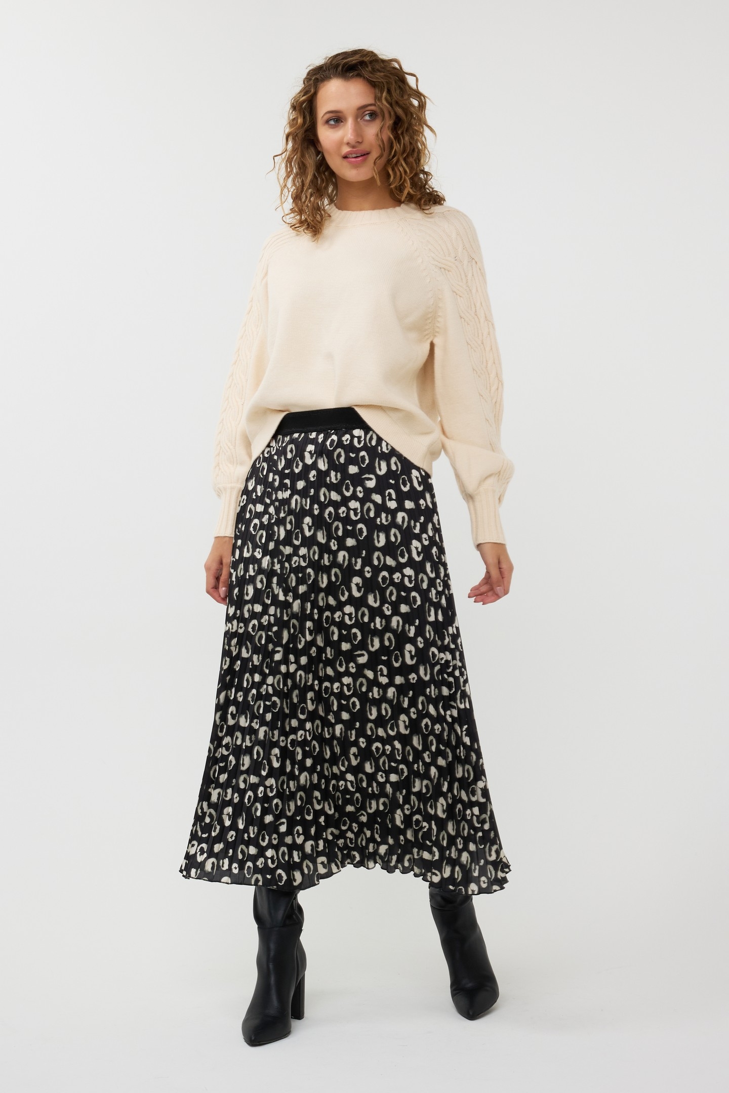 SKIRT PLISSE SATIN WILDERNESS PRINT 1
