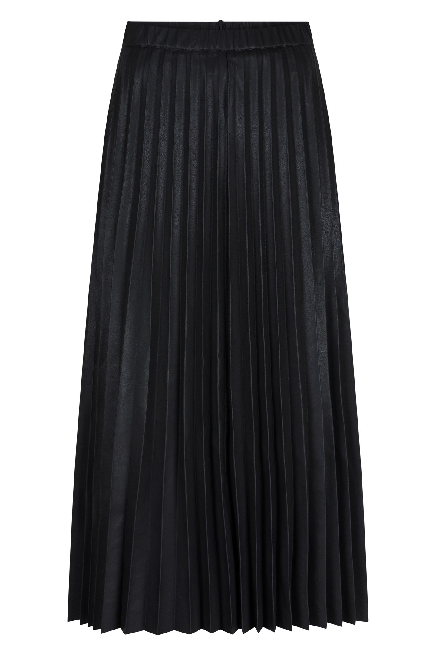 SKIRT PLISSE VEGAN LEATHER BLACK 1