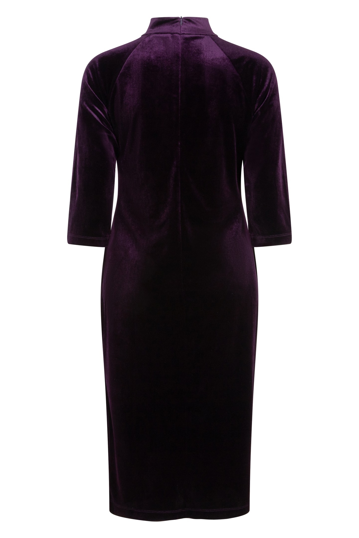 DRESS VELOURS GATHERING DARK PURPLE 5