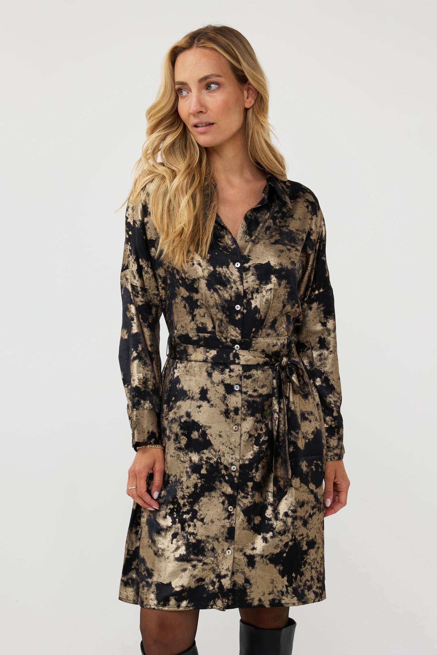 DRESS CONTRAST LAMEE BLACK 2