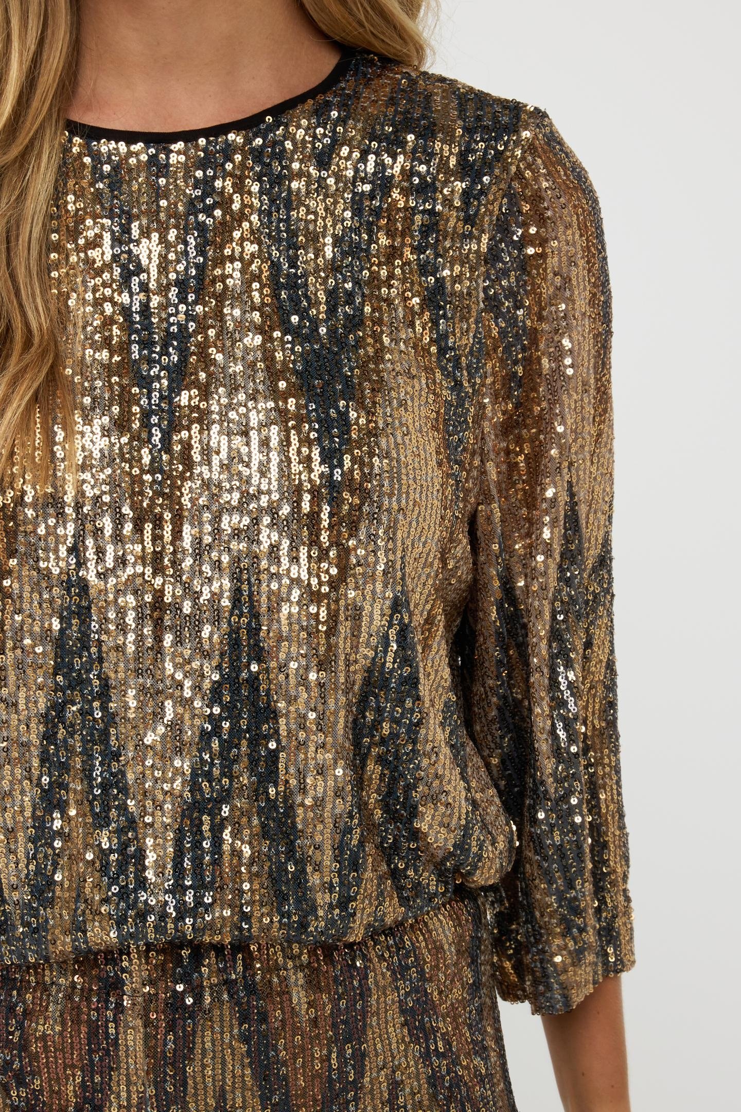 BLOUSE SEQUINS ZIGZAG PRINT 6