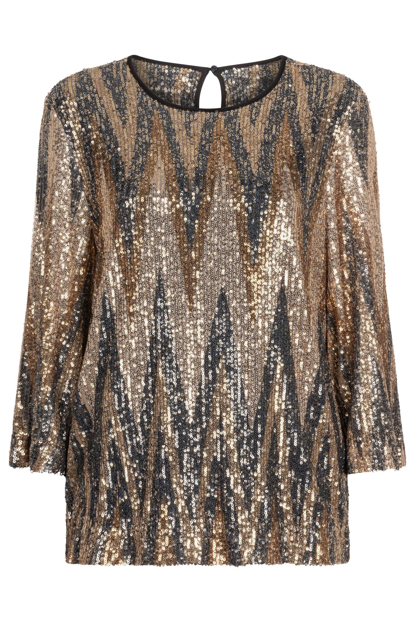BLOUSE SEQUINS ZIGZAG PRINT 4