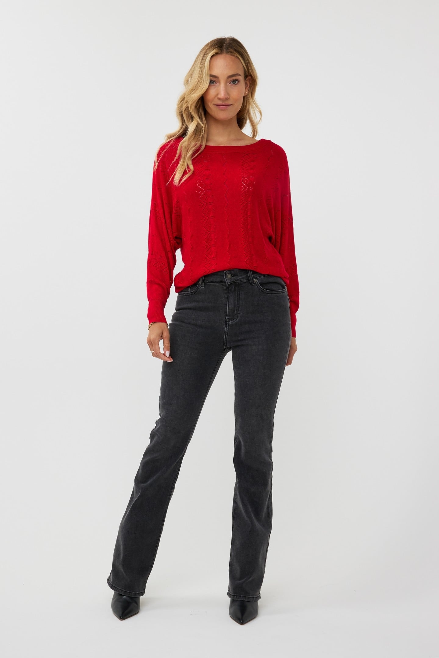 SWEATER BATWING LUREX RED 2