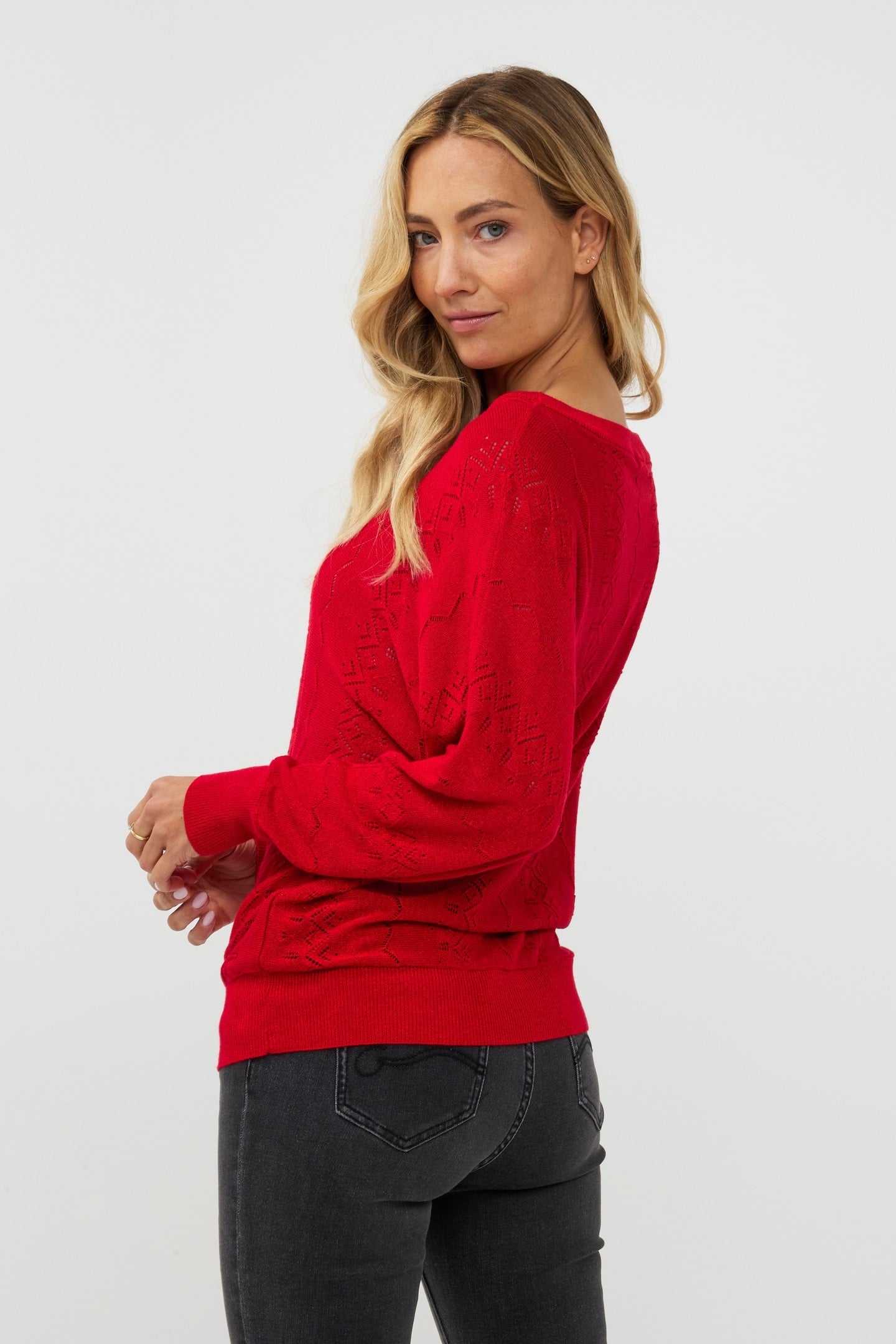 SWEATER BATWING LUREX RED 3