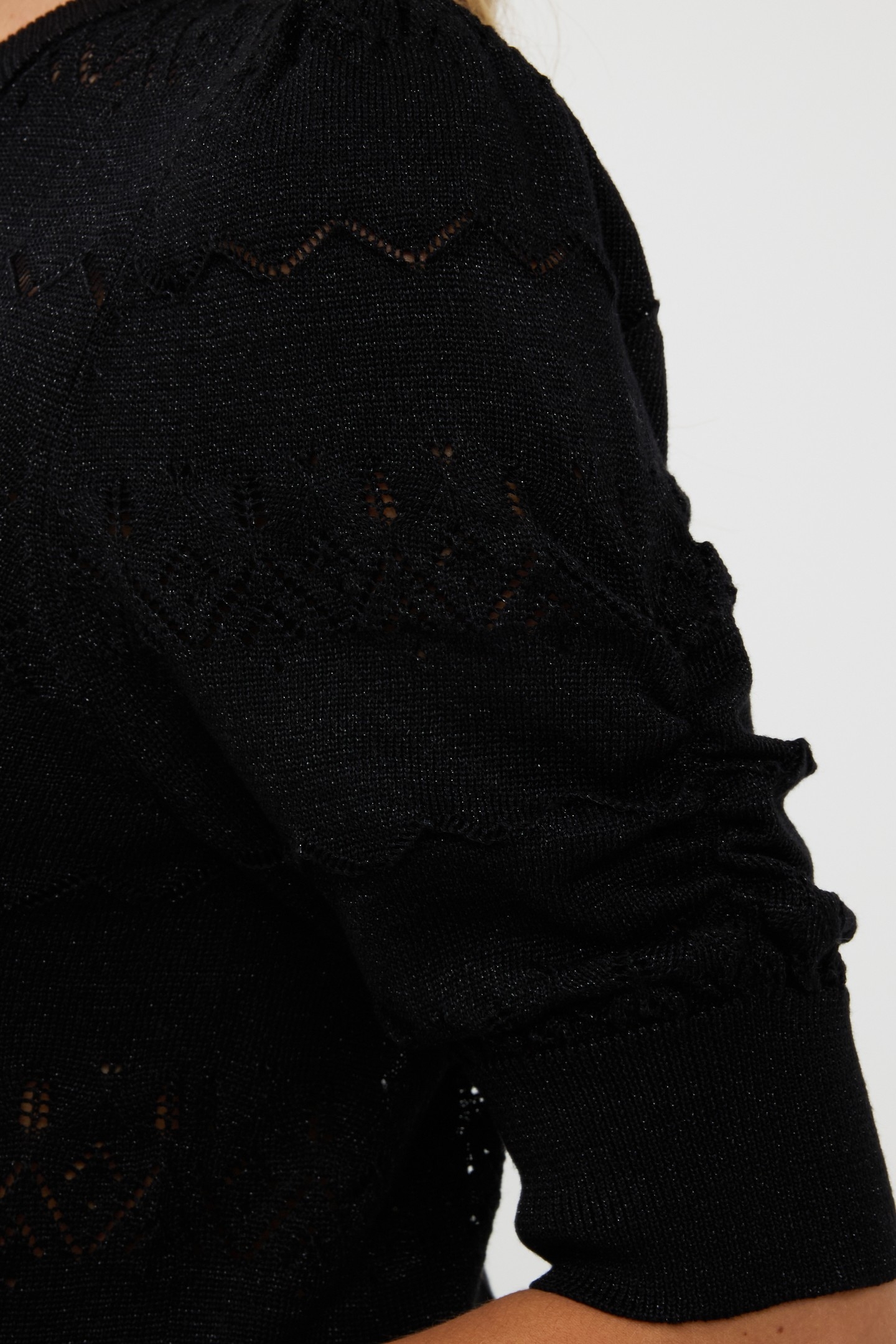 SWEATER S/SLVE LUREX BLACK 6