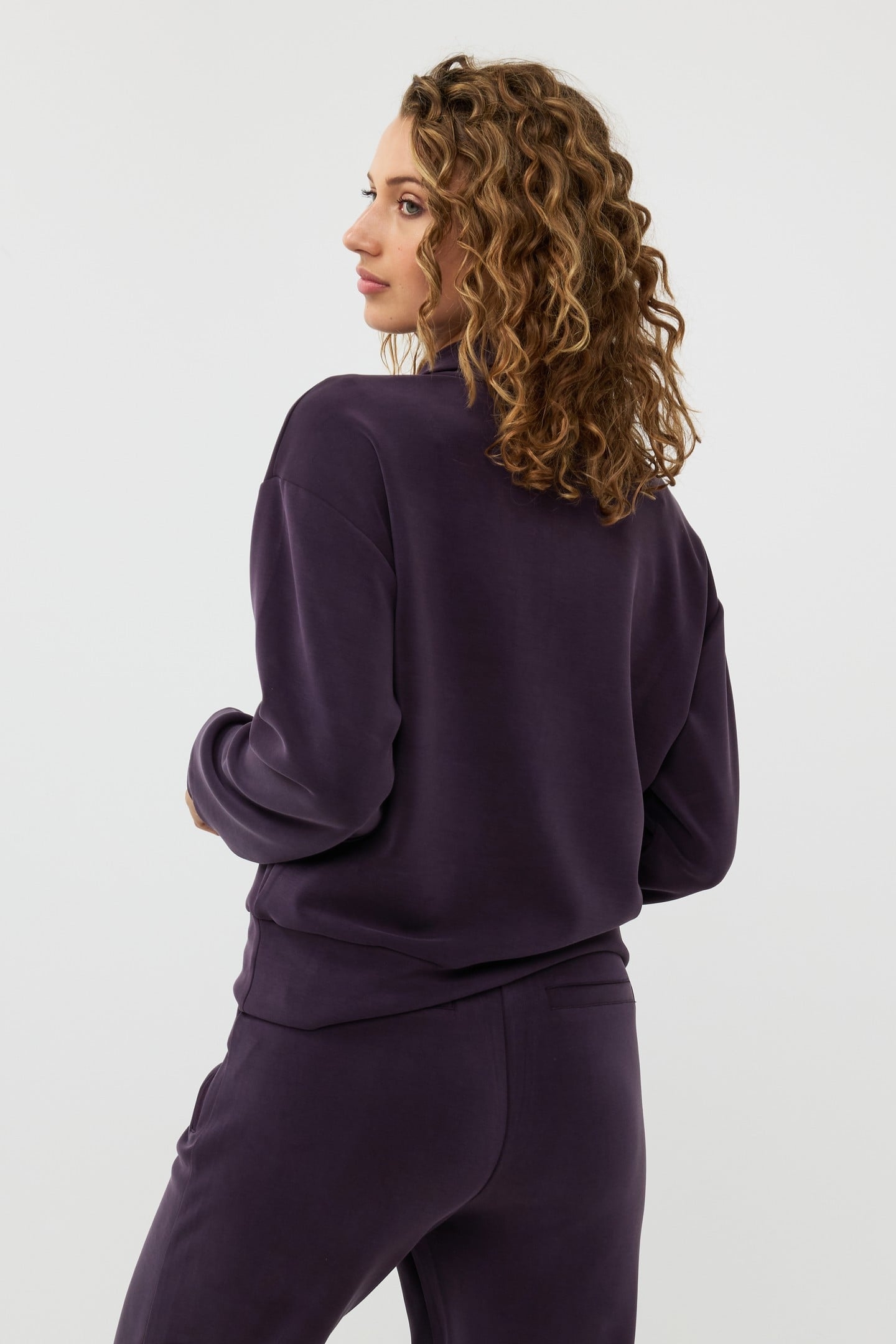 SWEATER ZIPPER MODAL DARK PURPLE 3