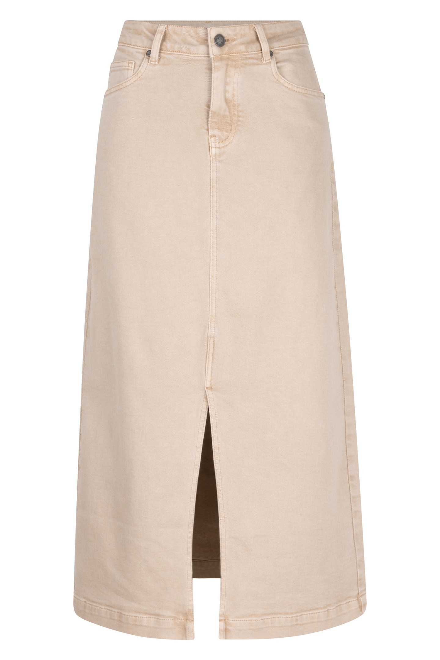 SKIRT JEANS MAXI SLIT GARMENT DYE SAND 4